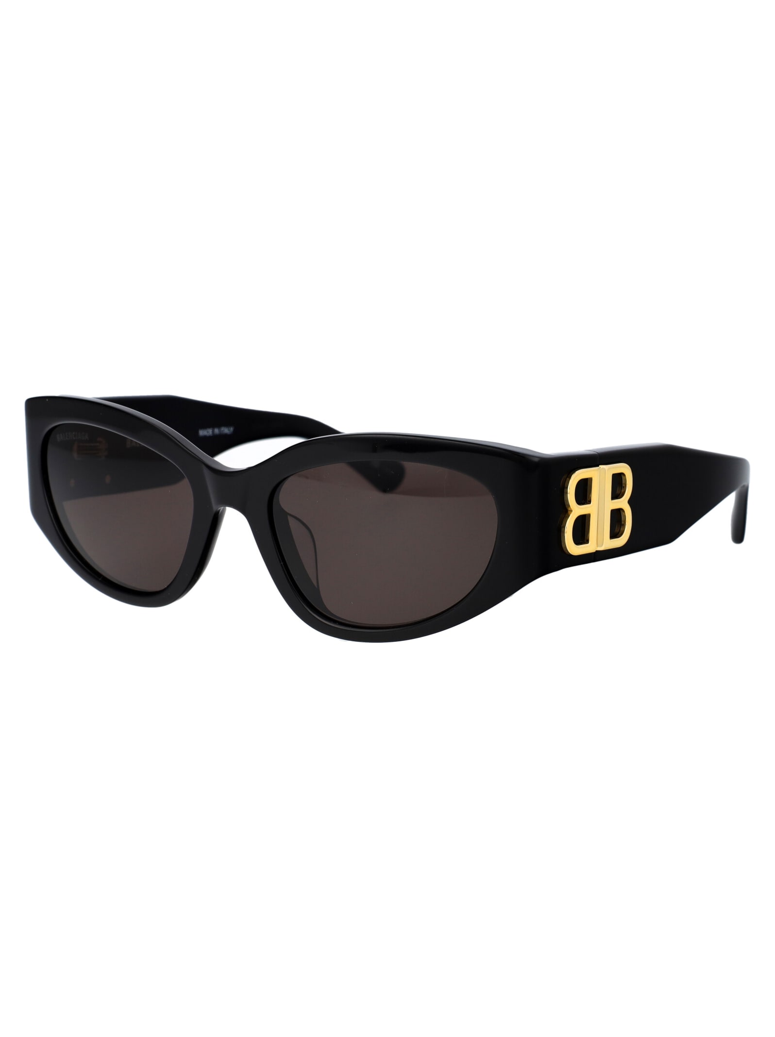 Shop Balenciaga Bb0324sk Sunglasses In 002 Black Black Grey