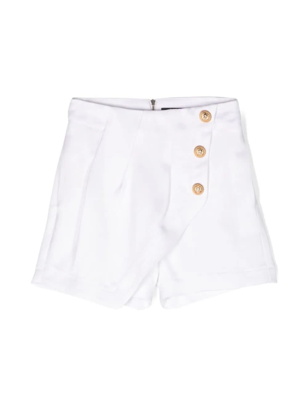Shop Balmain Shorts With Buttons In White