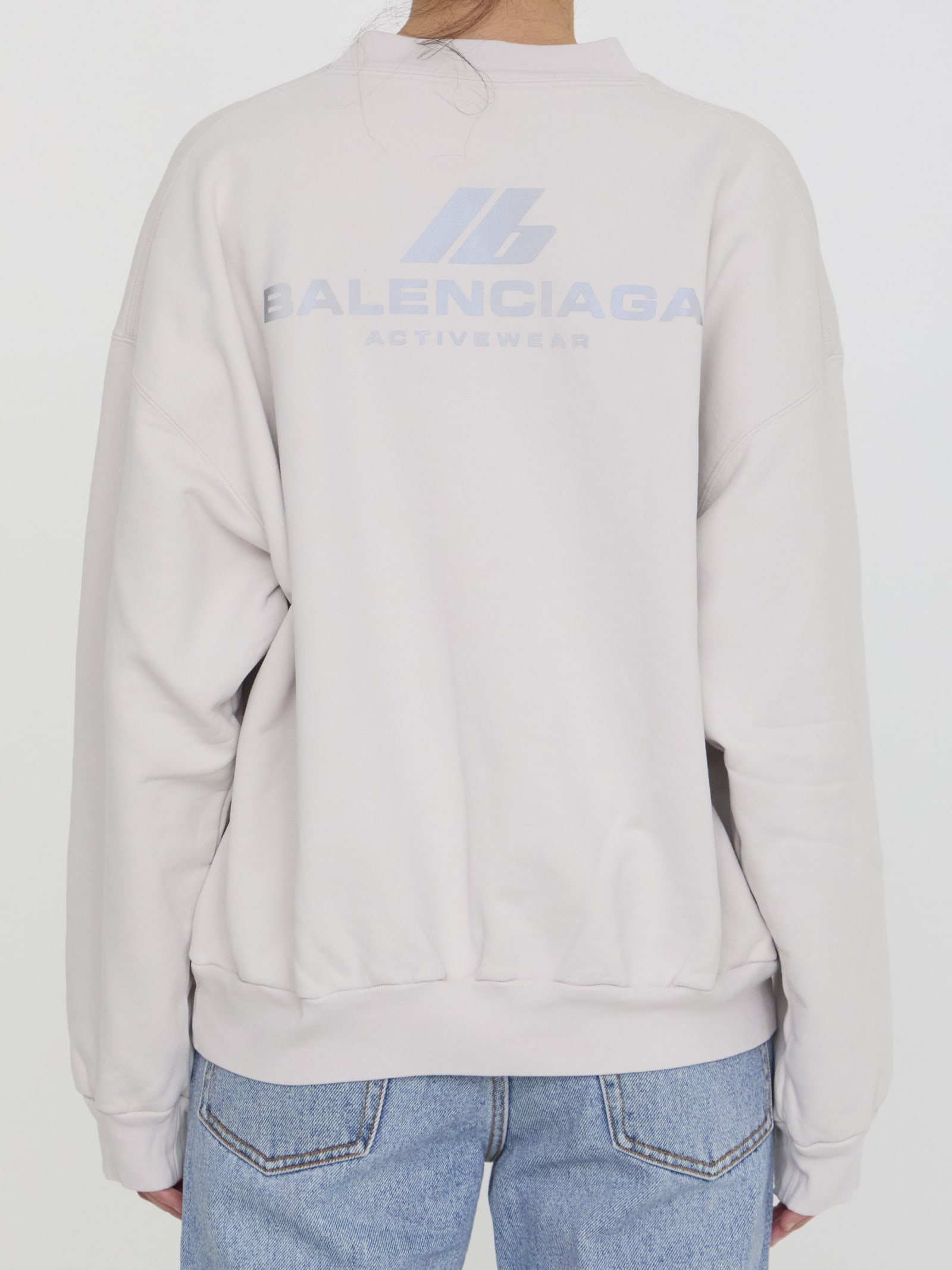 Shop Balenciaga Activewear Sweatshirt In White