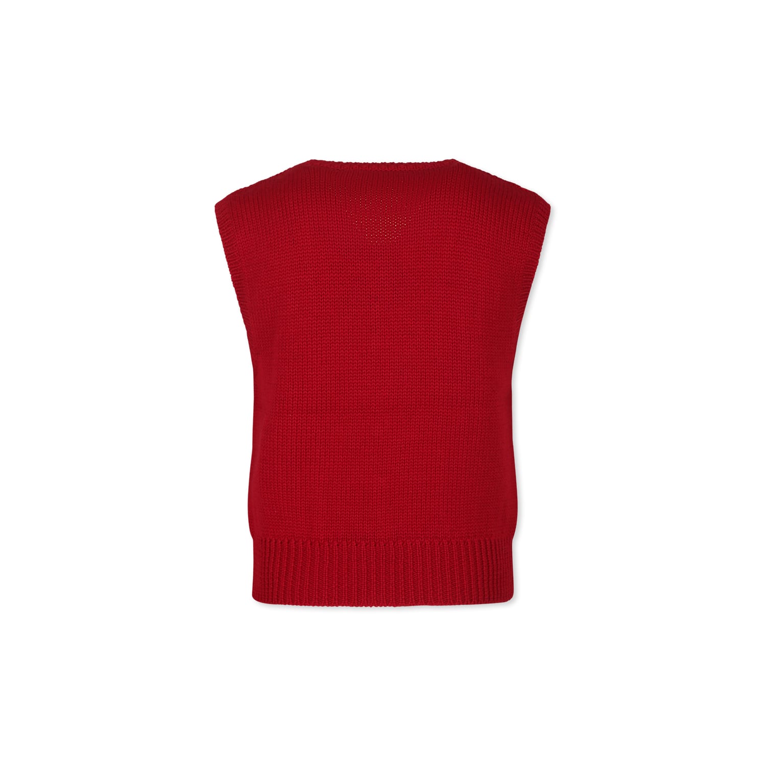 La Stupenderia Red Vest Sweater For Girl In Red