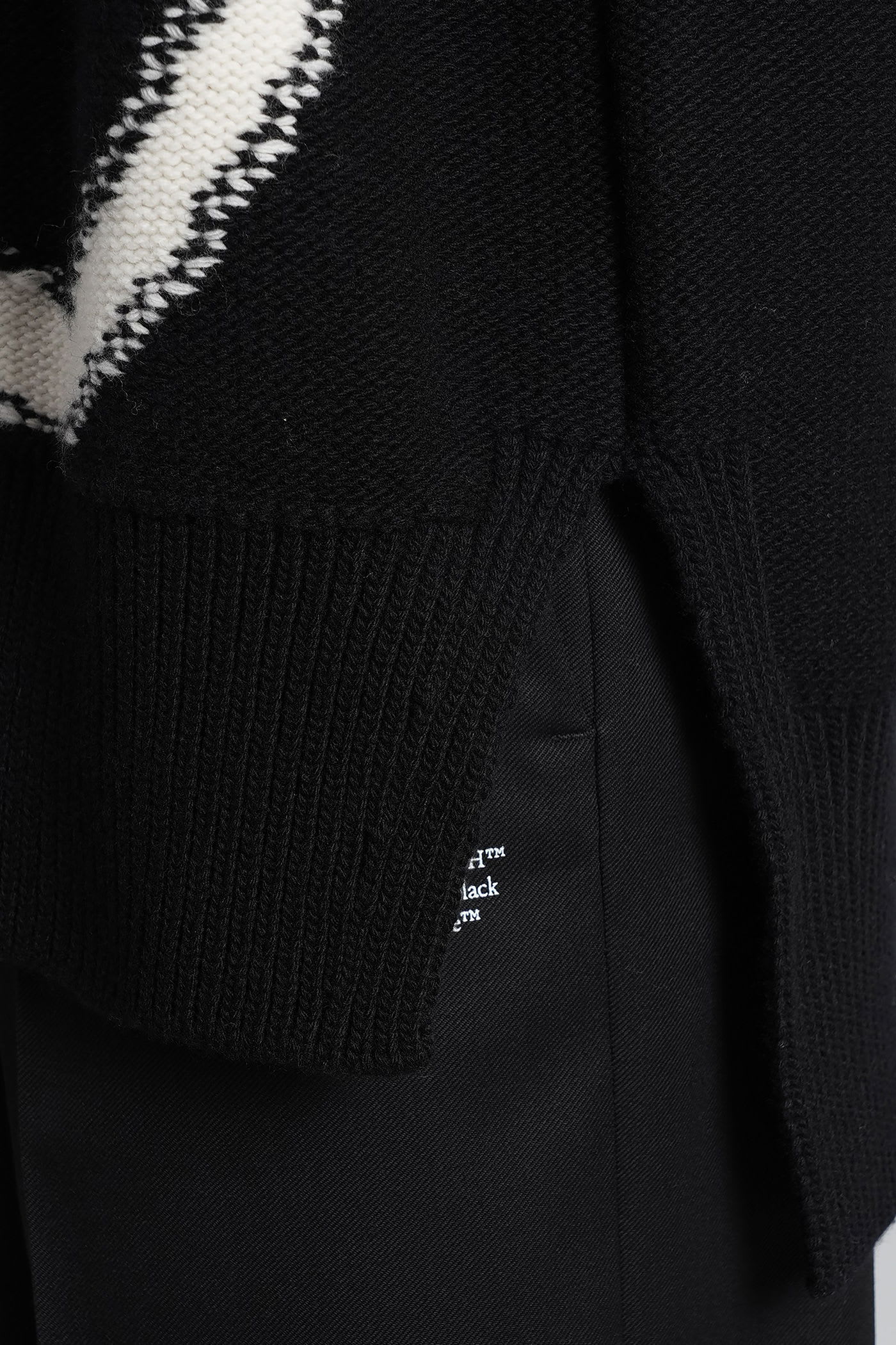 Off-white Black Oversized Cardigan With White Logo In Black
