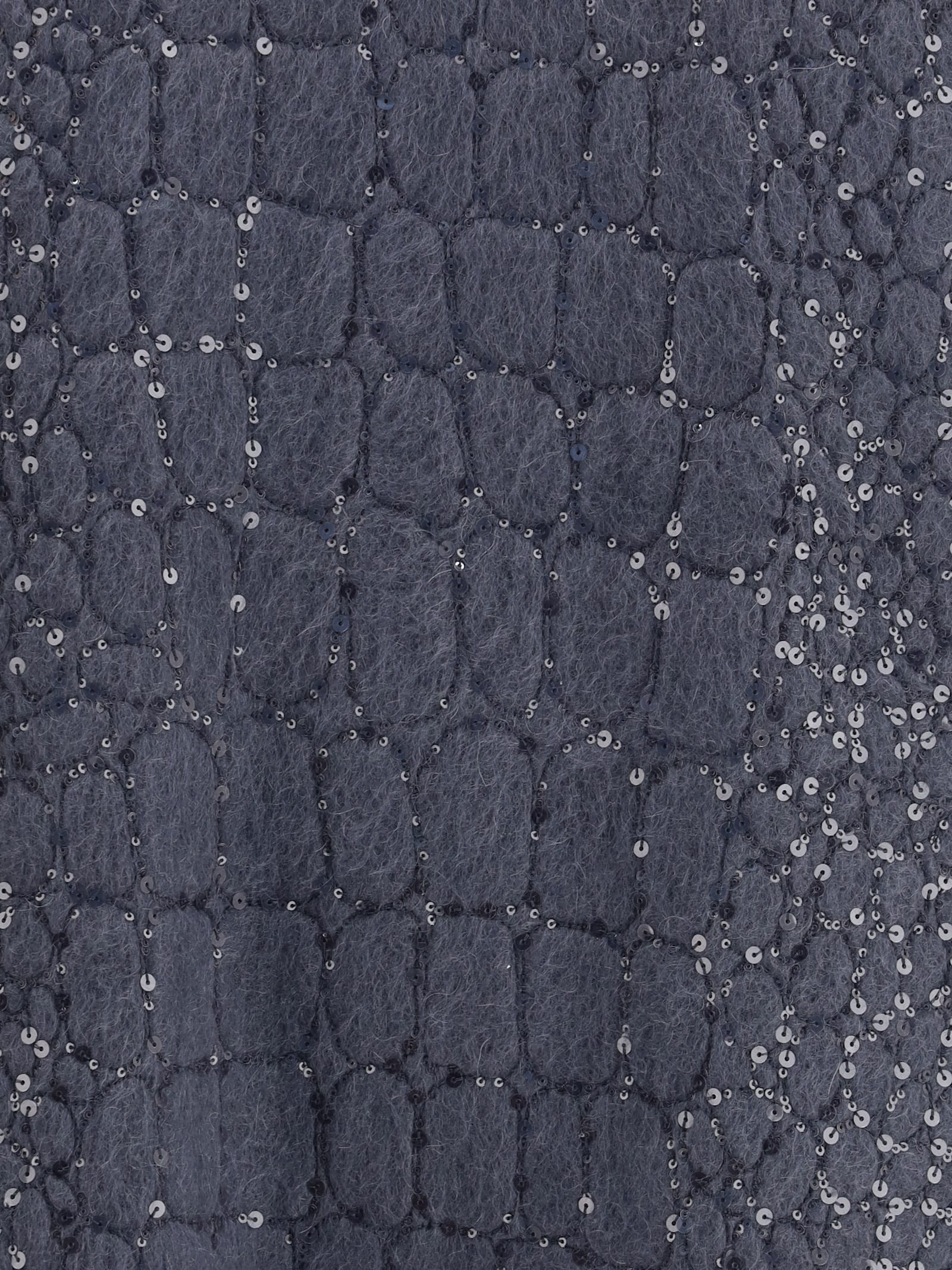 Brunello Cucinelli Wool Turtleneck Dress In Blue