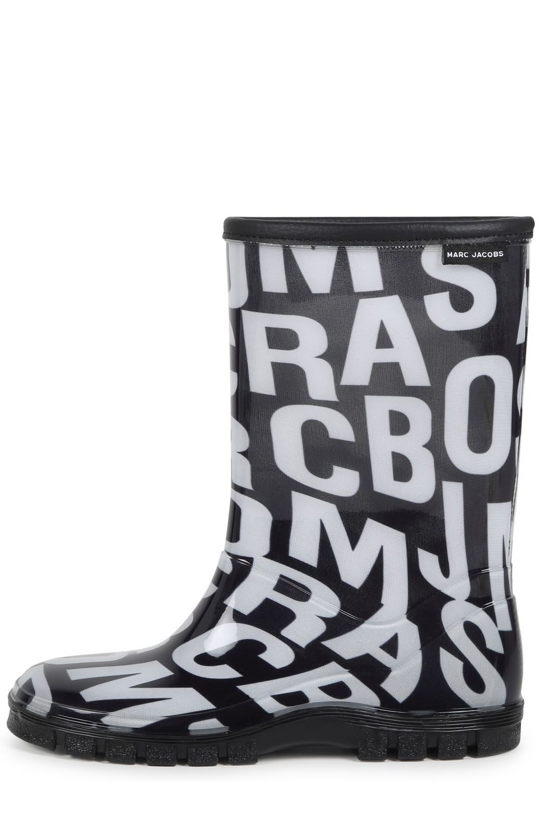 Marc Jacobs Logo Monogrammed Rain Boots In Nero