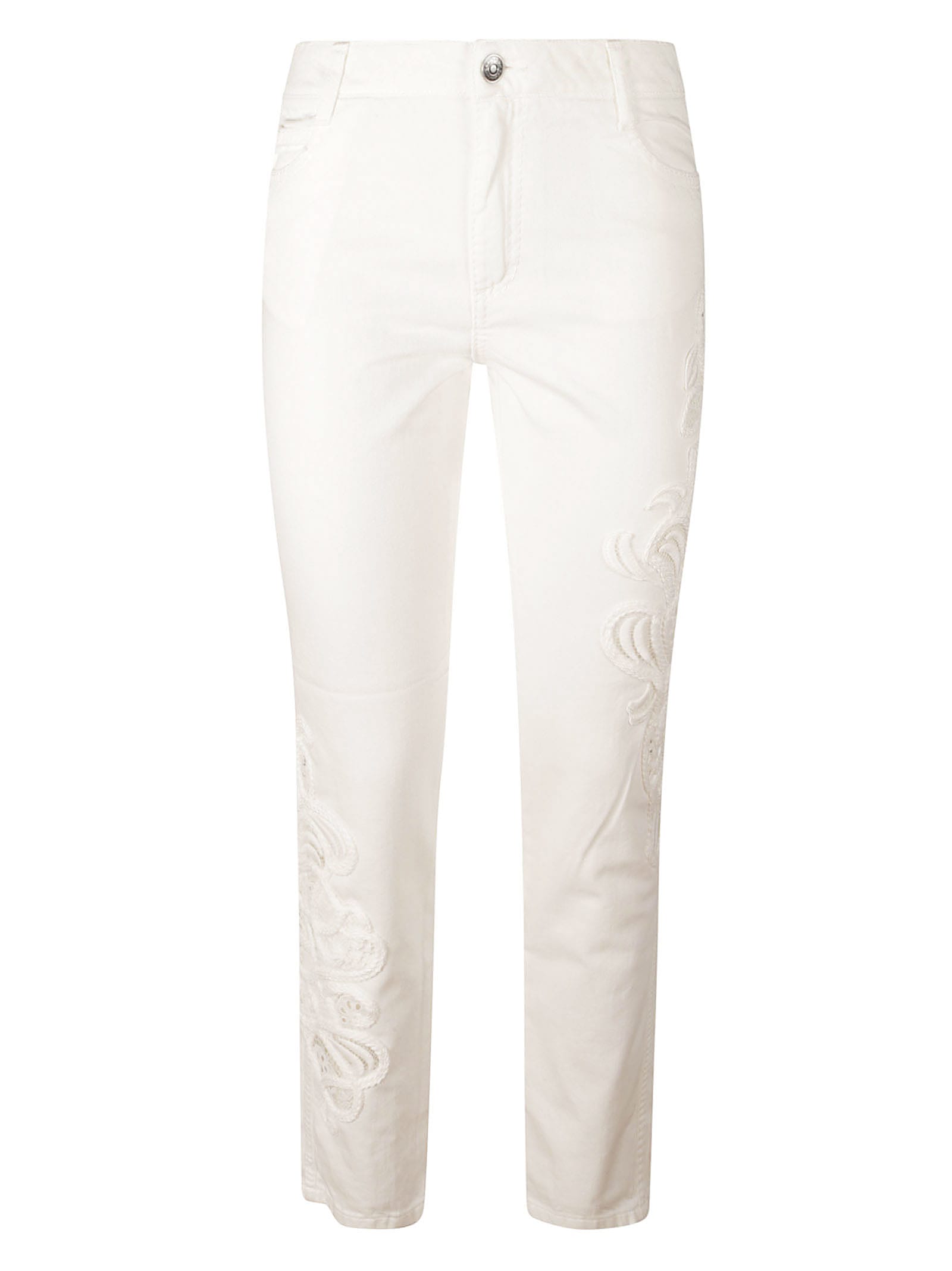 Shop Ermanno Scervino Slim Fit Boyfriend Jeans In White