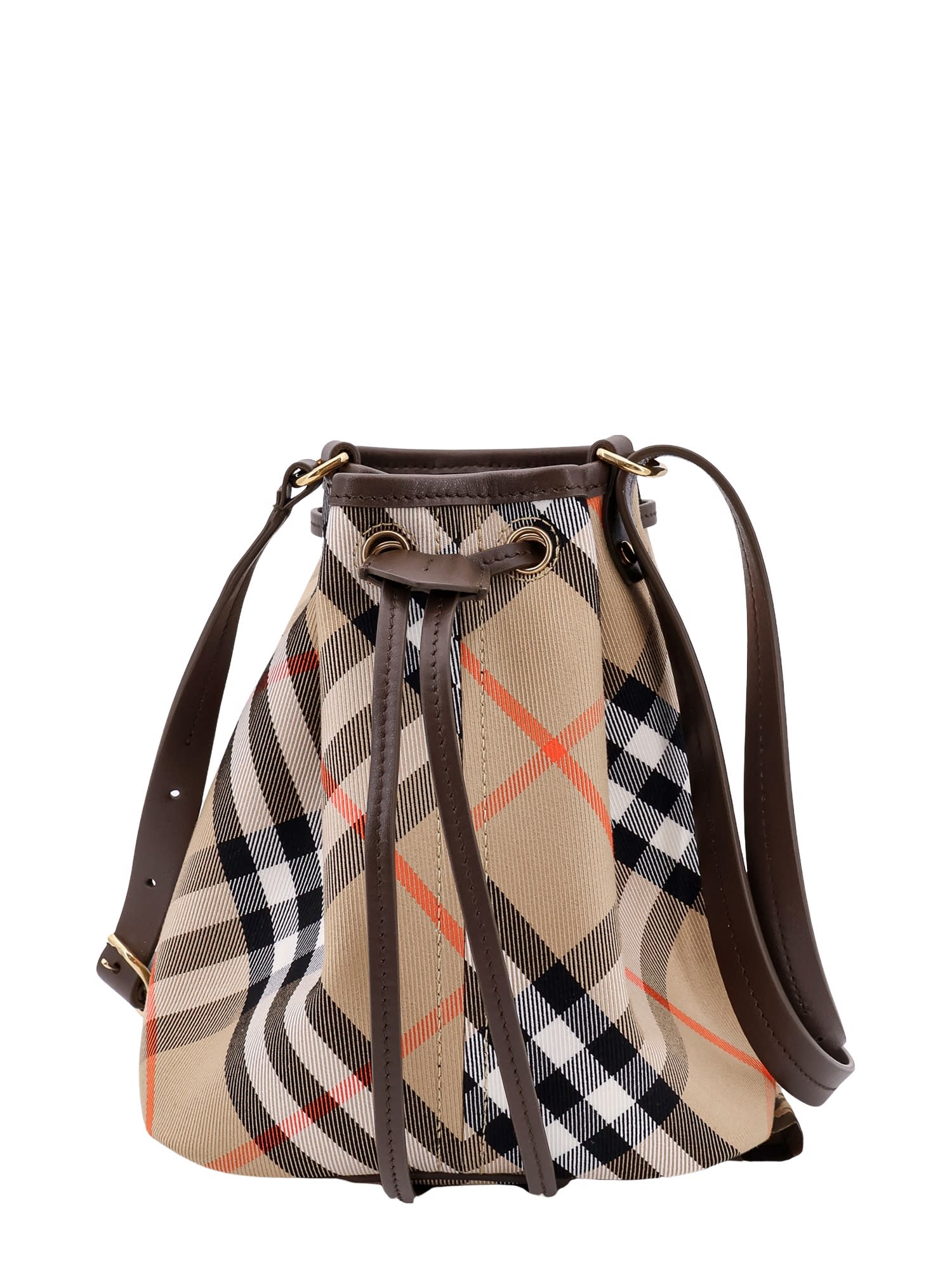 Shop Burberry Bucket Bag In Beige