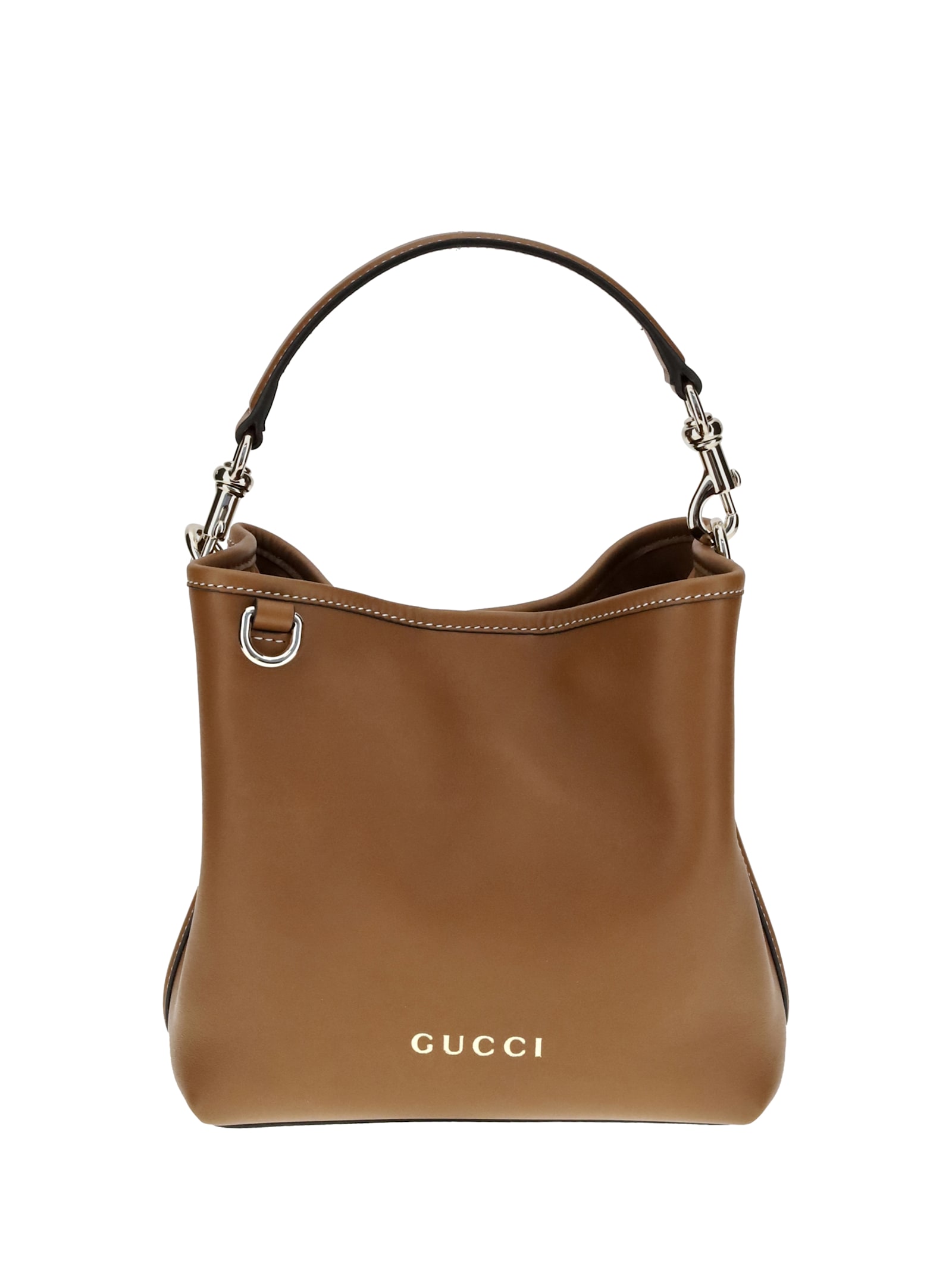 Gg Emblem Leather Bucket Bag