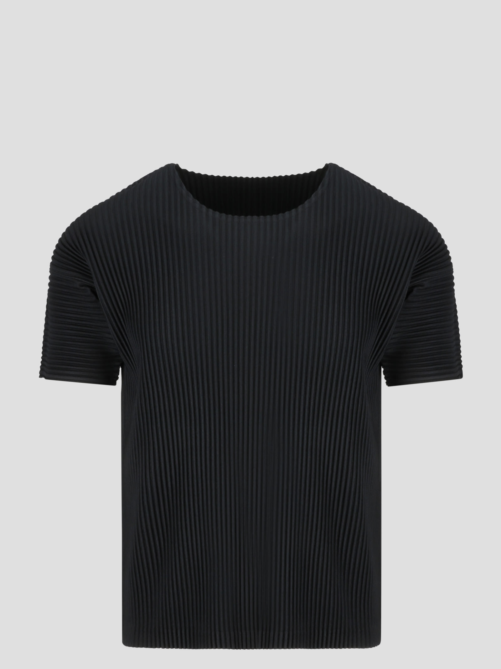 Shop Issey Miyake Basic Pleated T-shirt In Black