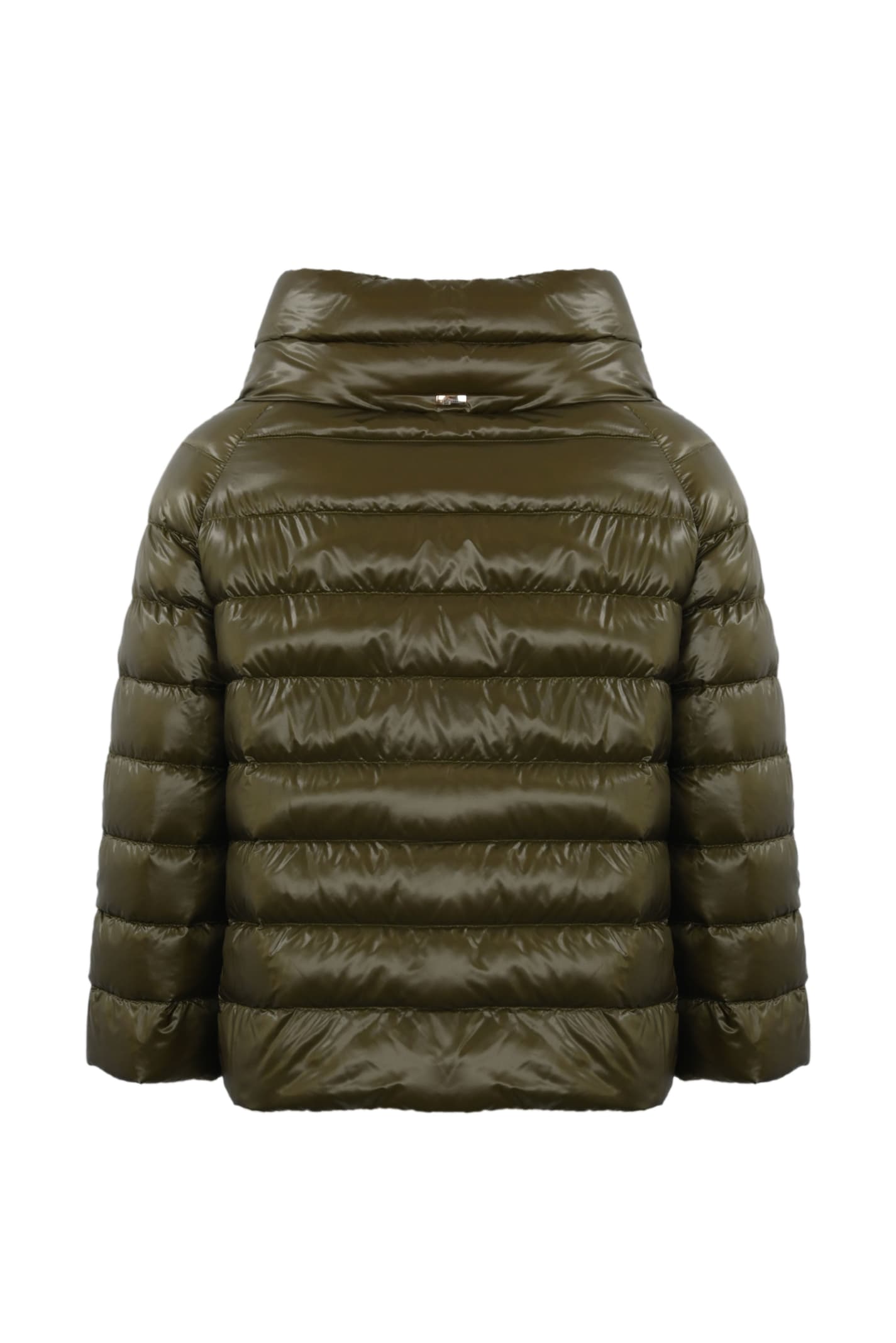 Shop Herno Nylon Cape In Verde Militare