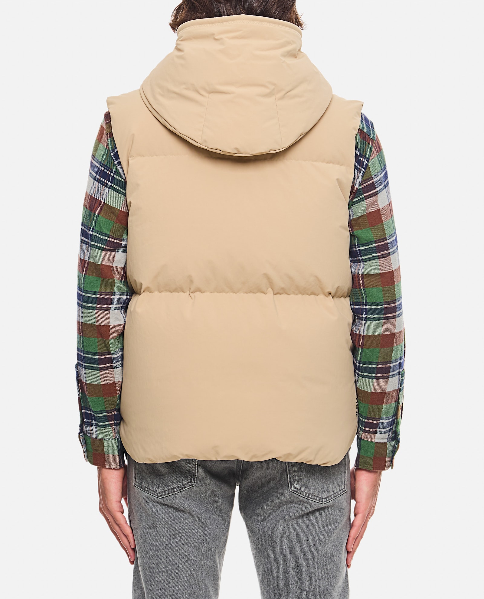 Shop Moncler Baldy Vest In Beige