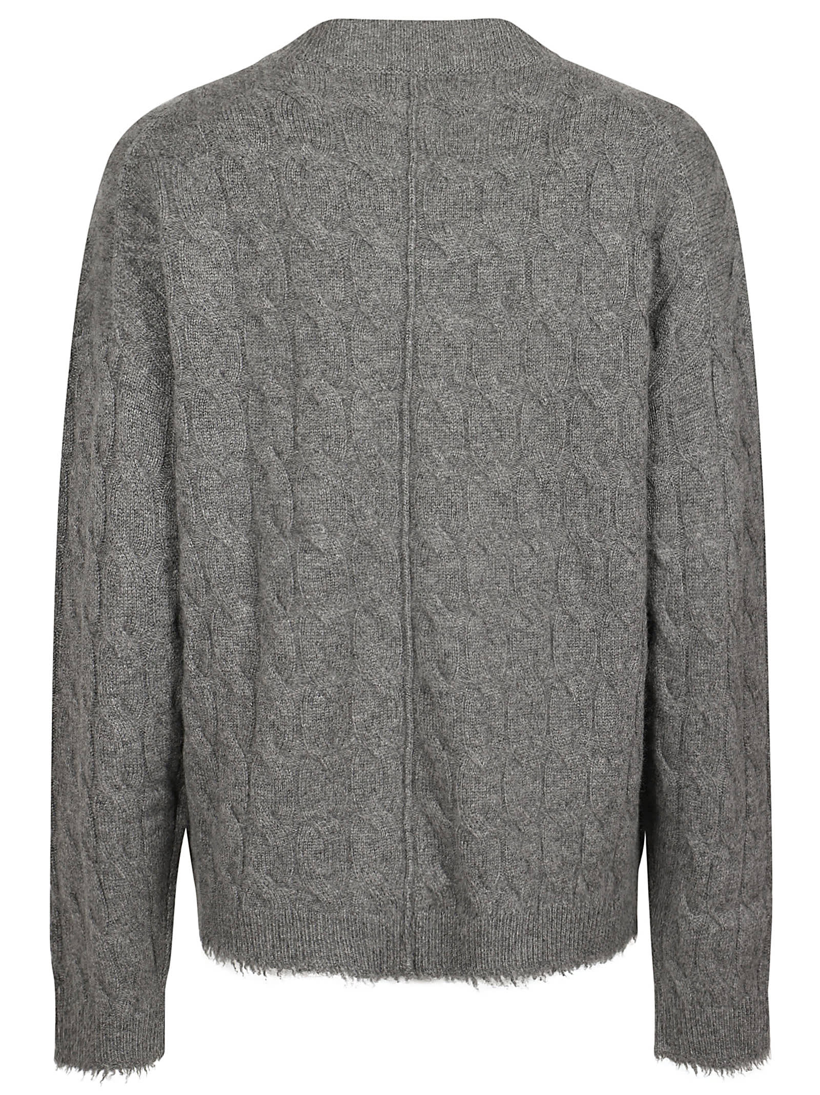 Shop Re/done Cashmere Cable V Neck Sweater In Grigio