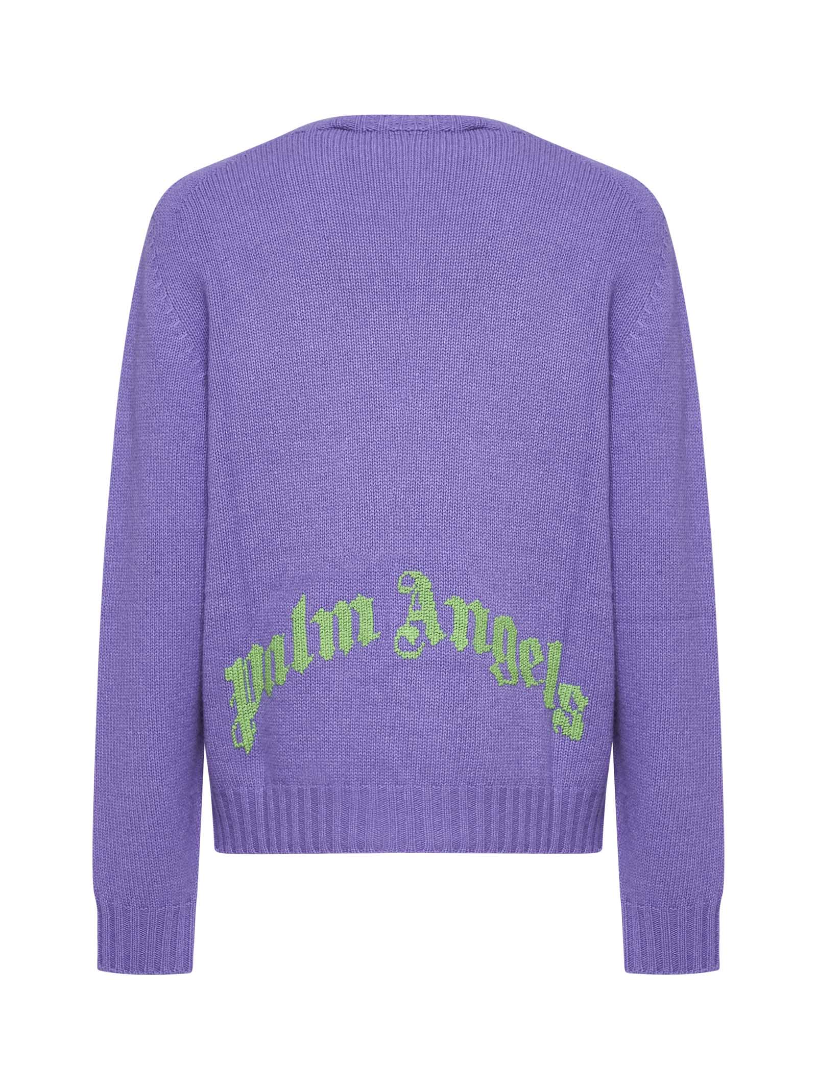 Shop Palm Angels Sweater In Violet Light Lime