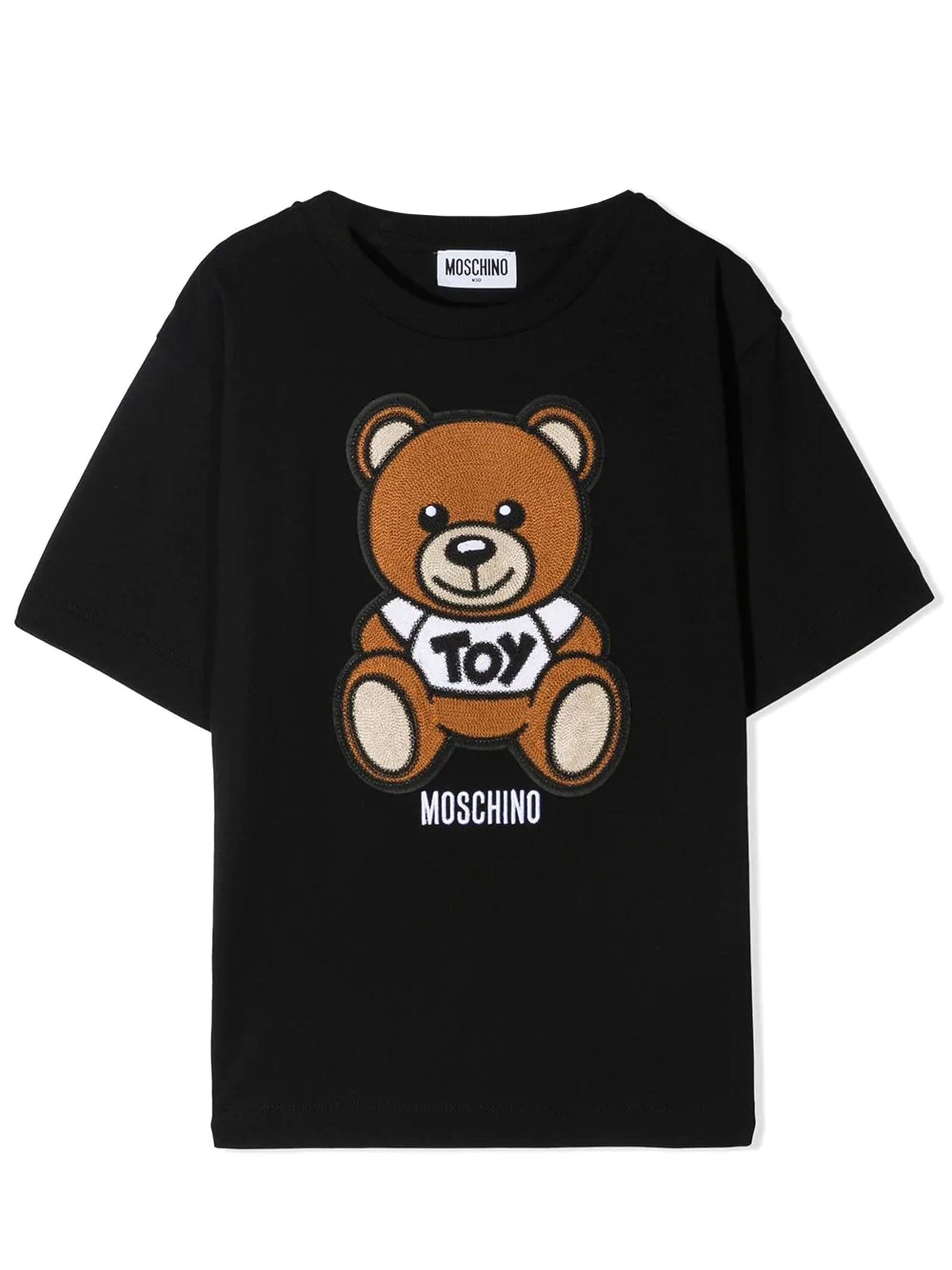 Shop Moschino Black Cotton Blend T-shirt In Nero
