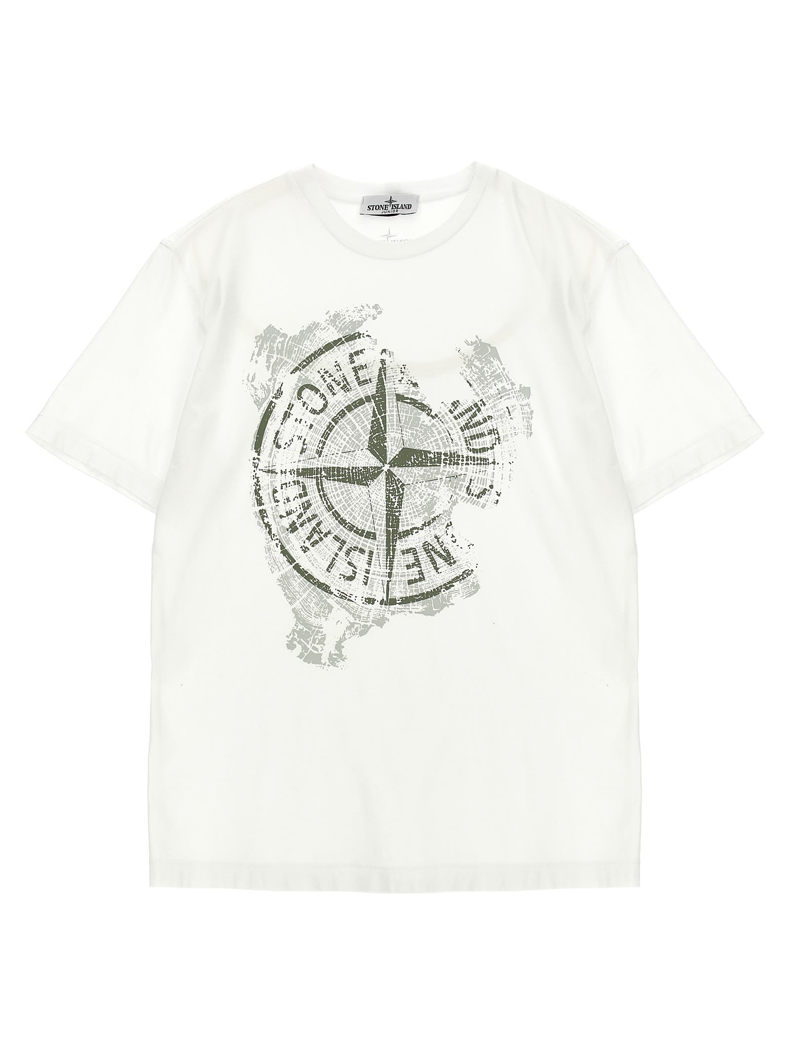 Stone Island Compass-print T-shirt In White