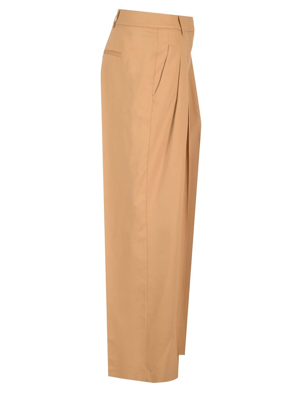 Shop Forte Forte Viscose Wool Twill Pinces Pants In Cachemire
