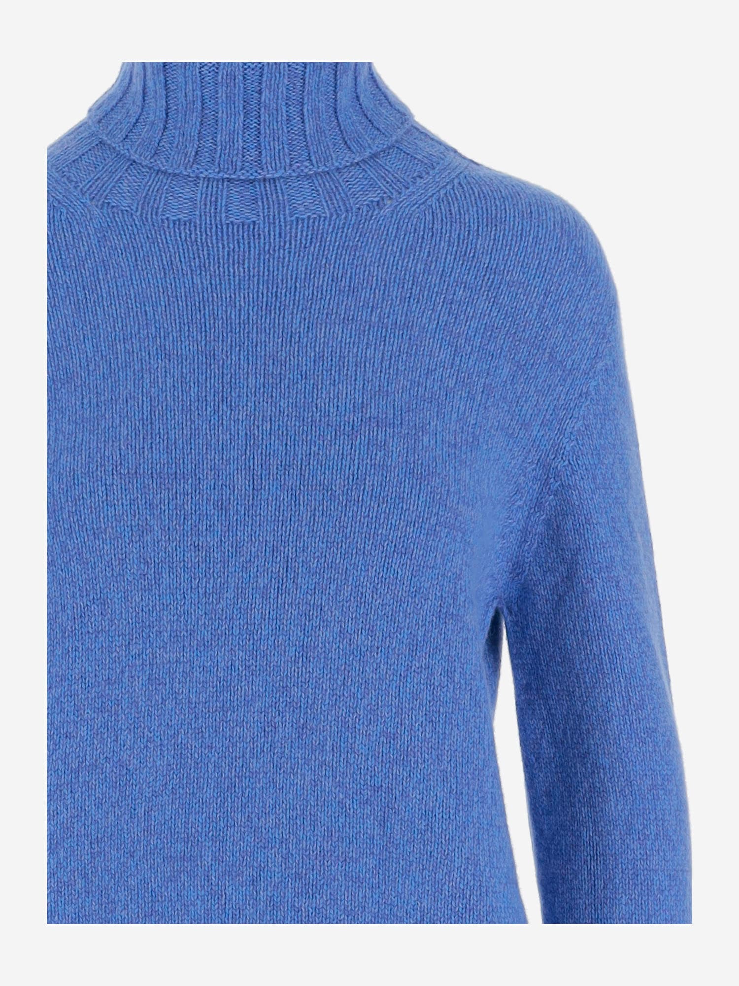 Oliver Lattughi High-neck Ribbed Sweater In Blue