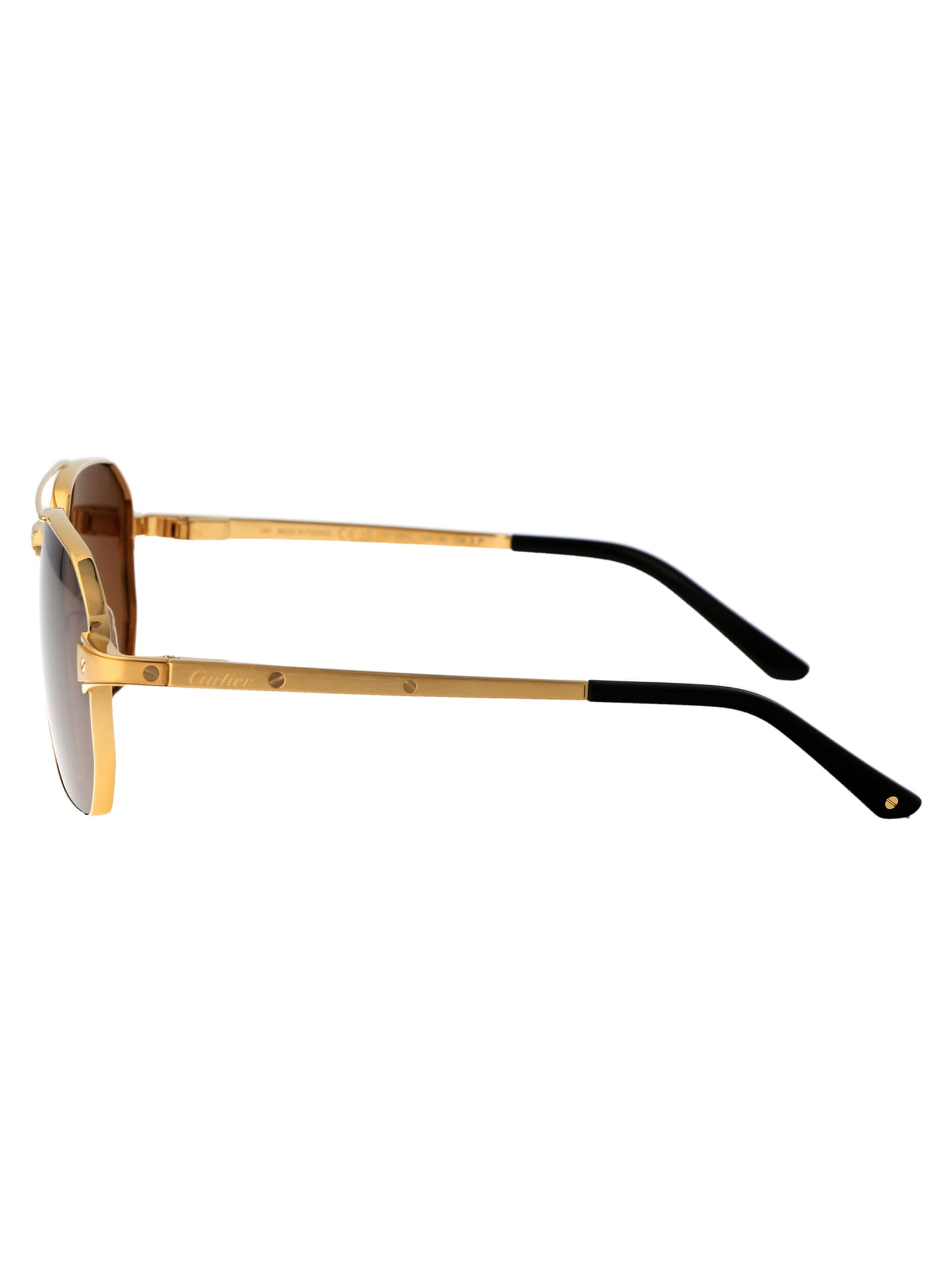 Shop Cartier Ct0424s Sunglasses In 003 Gold Gold Brown