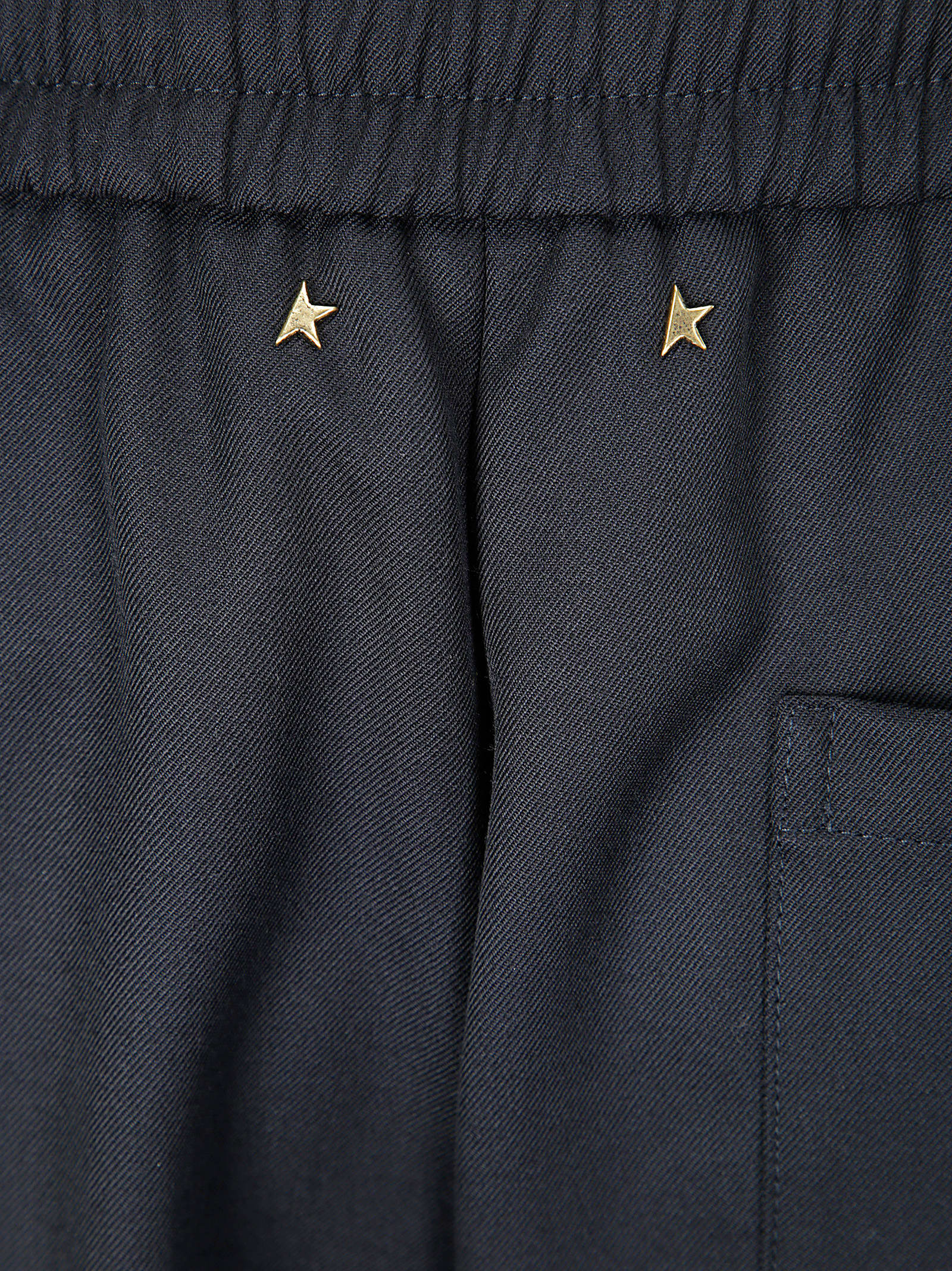 Golden Goose Lennon Navy Virgin Wool Blend Trousers In Blue