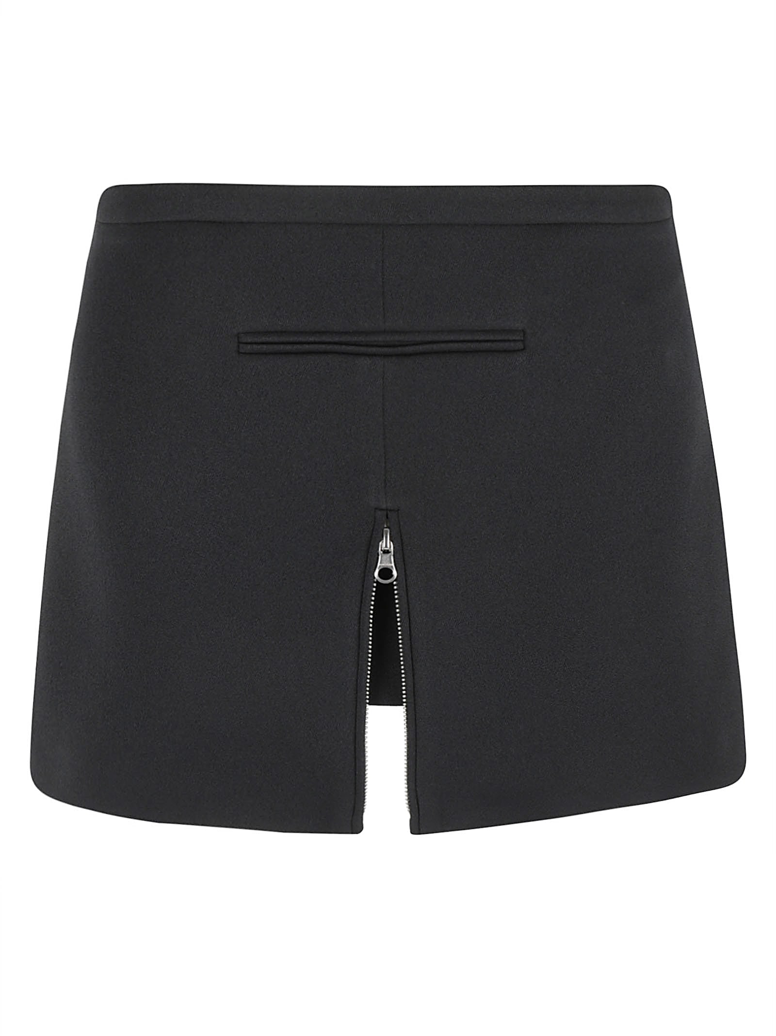 Courrèges Twill Mini Skirt With Zipper In Black