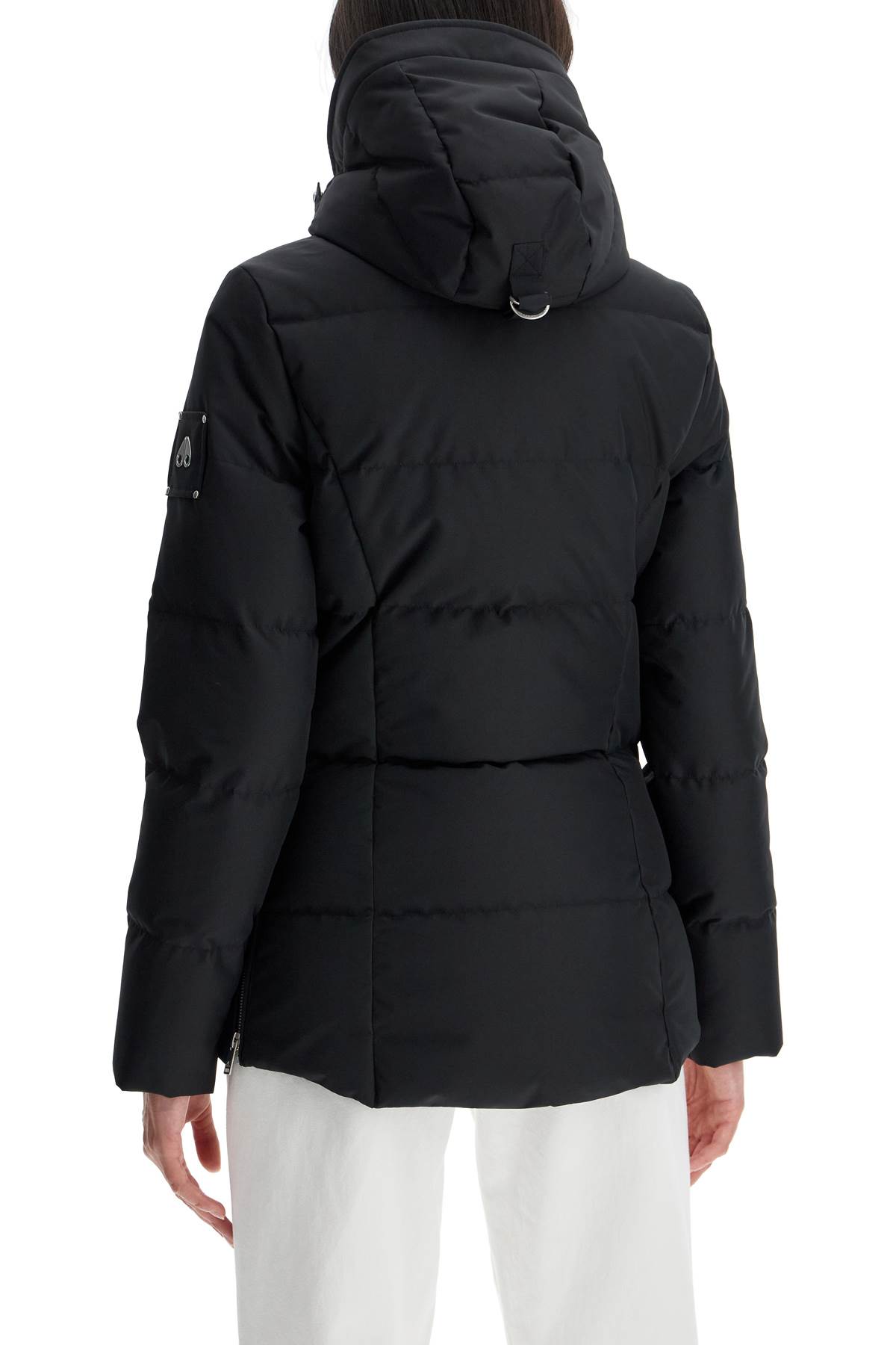 Shop Moose Knuckles Cloud 3q Down Jacket With She In Blk W/blk Sh (black)