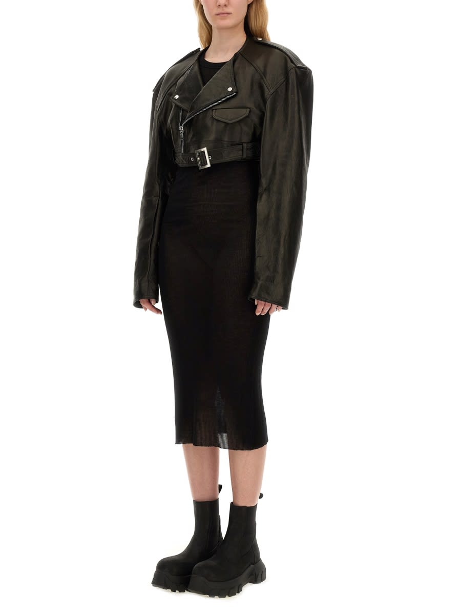 Shop Rick Owens Biker Jacket In Black