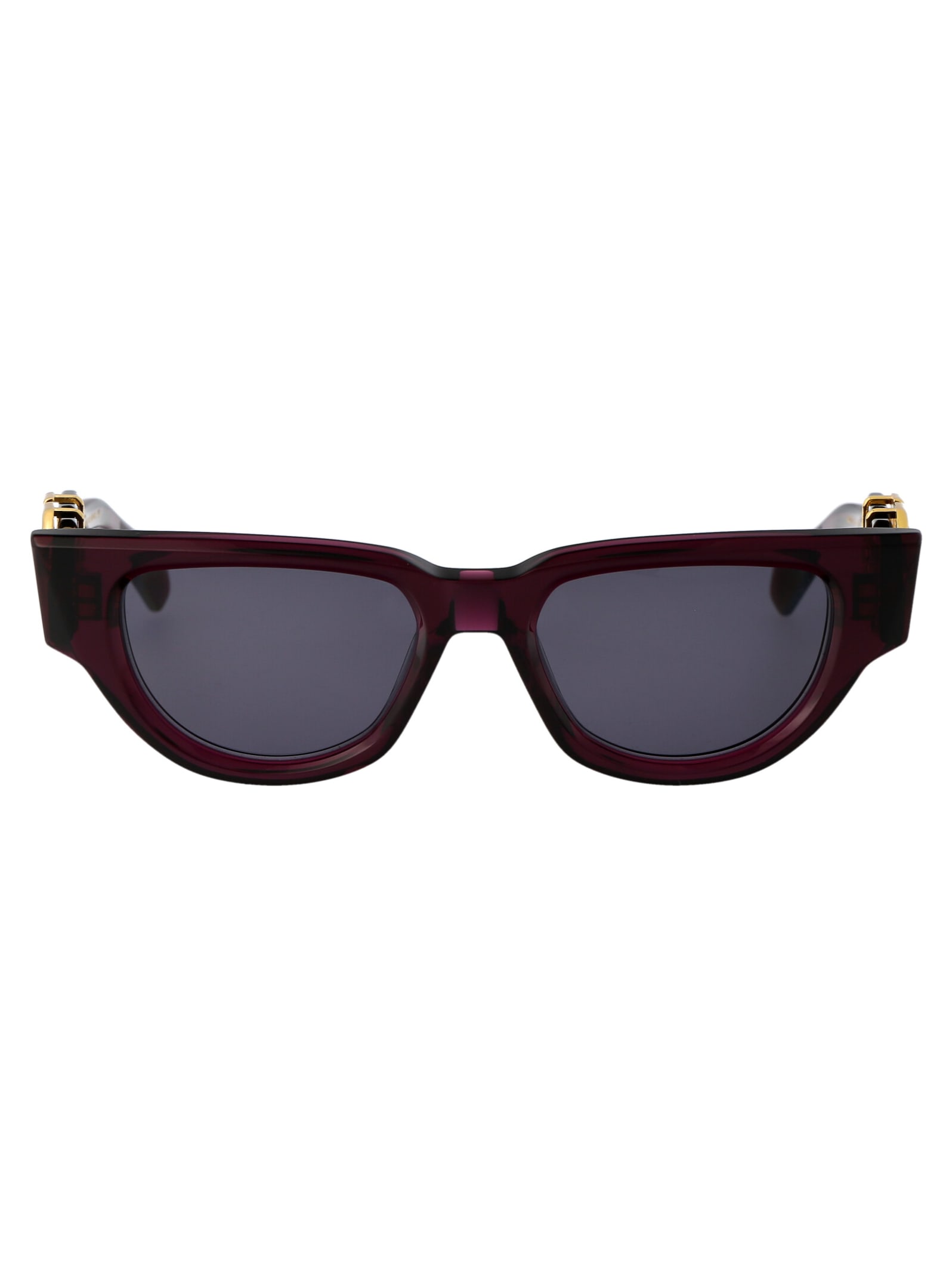 Shop Valentino V - Due Sunglasses In 103d Pur - Gld