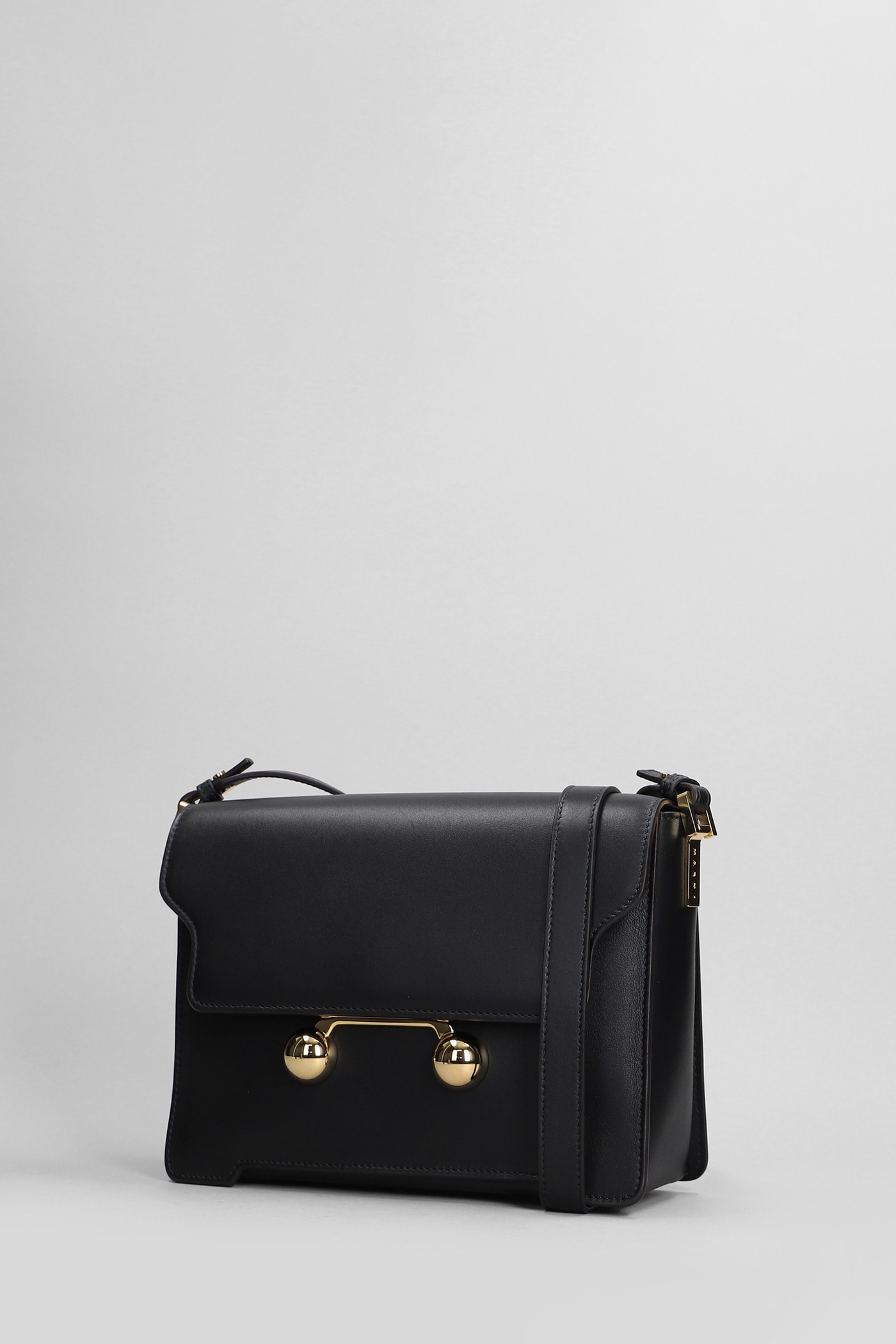 Shop Marni Trunkaroo Shoulder Bag In Black Leather