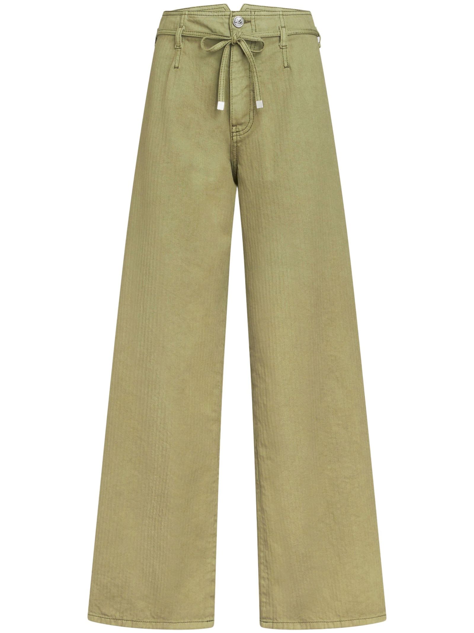 Shop Etro Five-pocket Jeans In Green