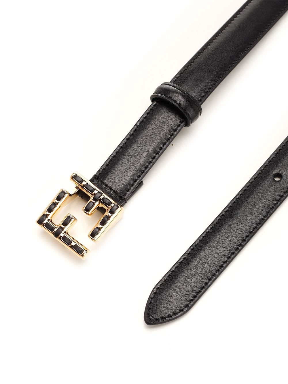 Shop Fendi Ff Buckle Belt In Black