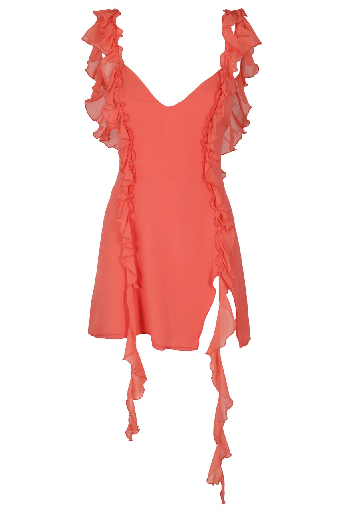 Amen Dress In Ggt W Rouches In Coral