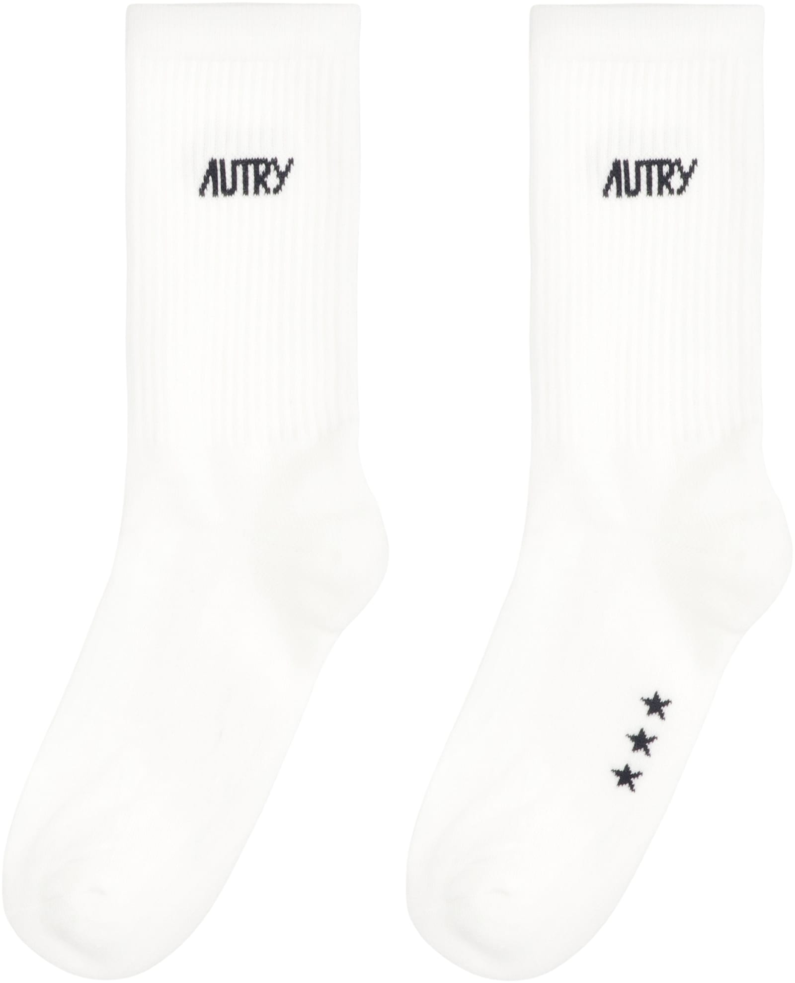 Autry Logo Cotton Blend Socks In Green