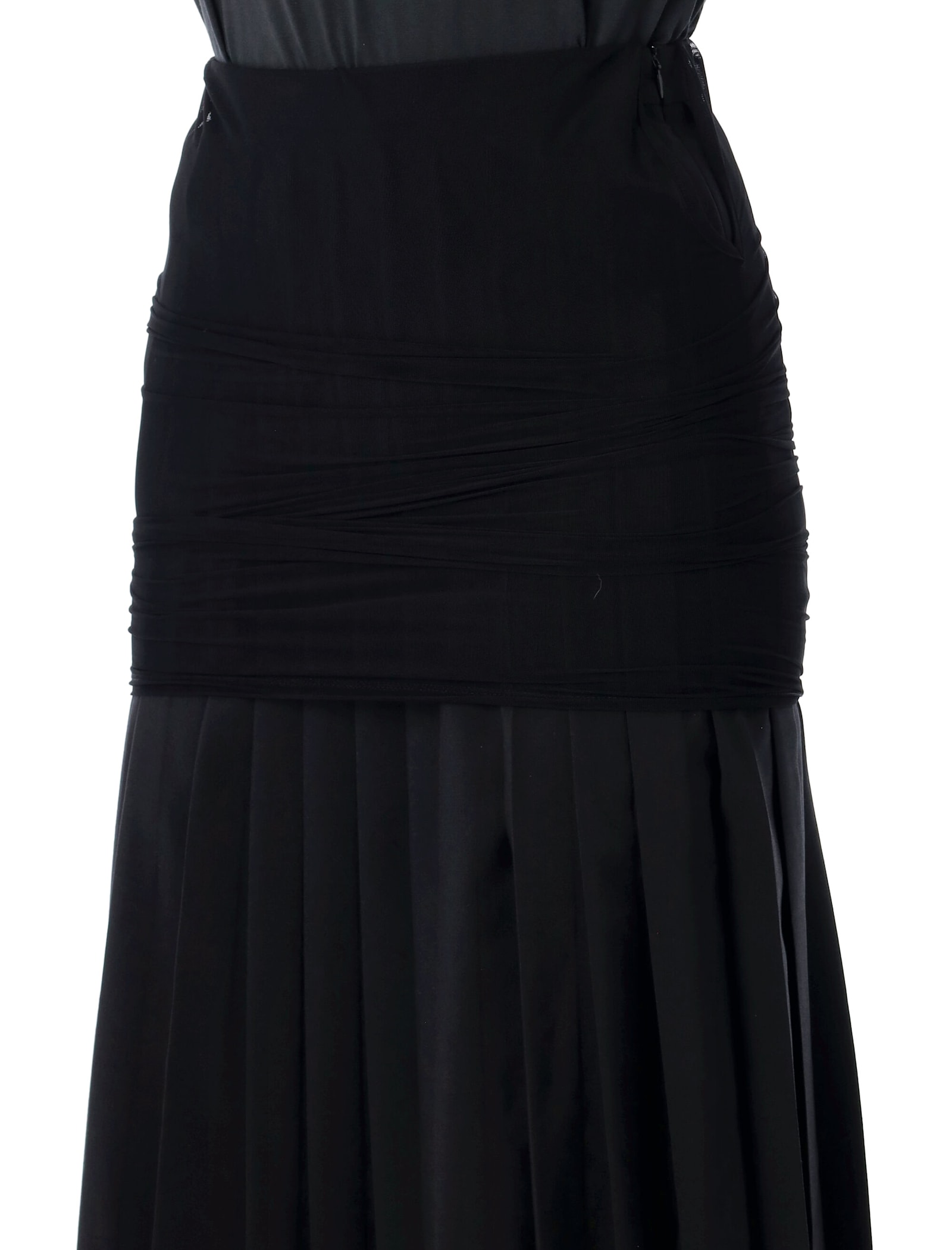 Mm6 Maison Margiela Wool-blend Pleated Midi Skirt In Black