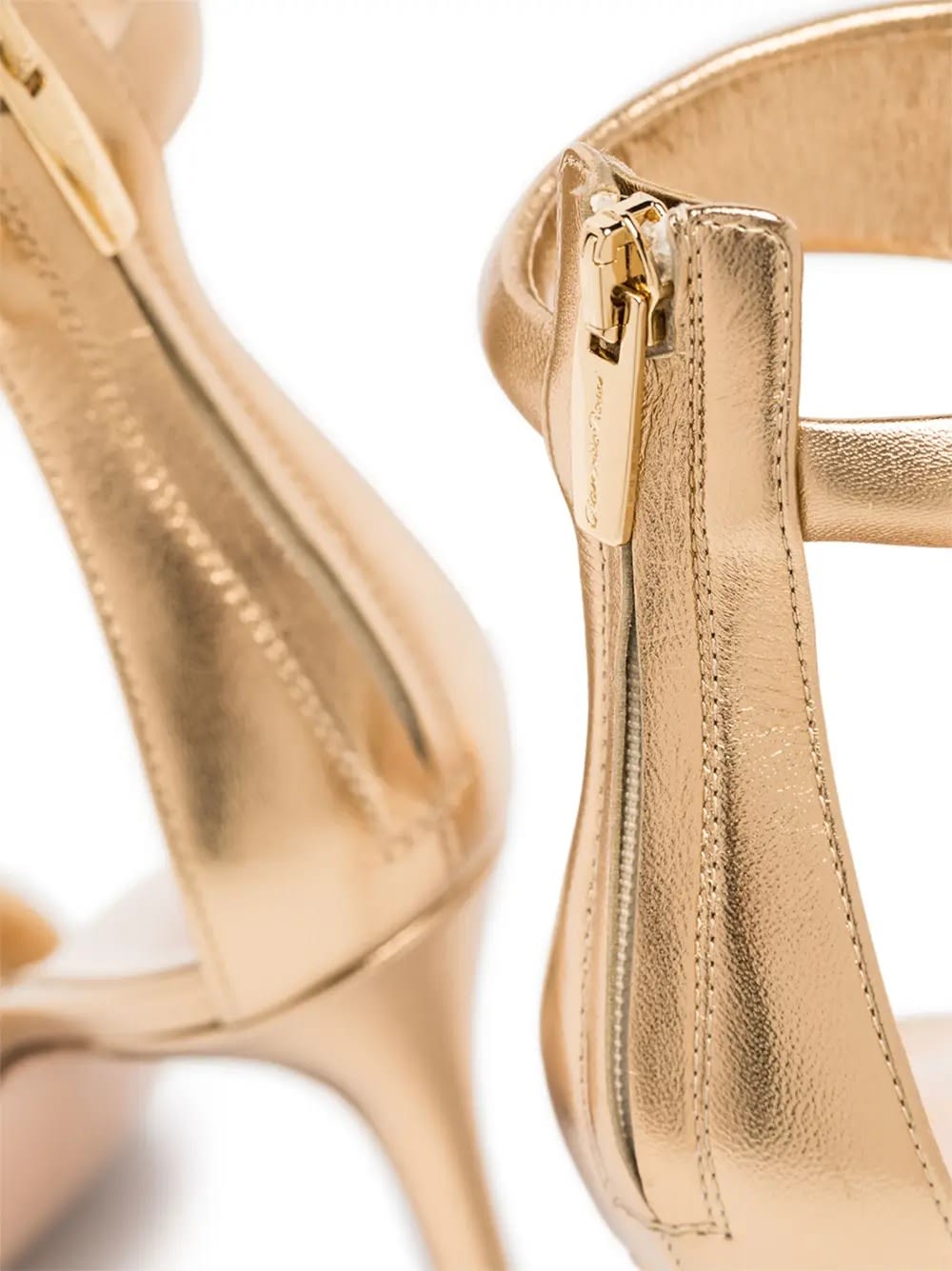 Shop Gianvito Rossi Gold Metallic Nappa Bijoux Sandals