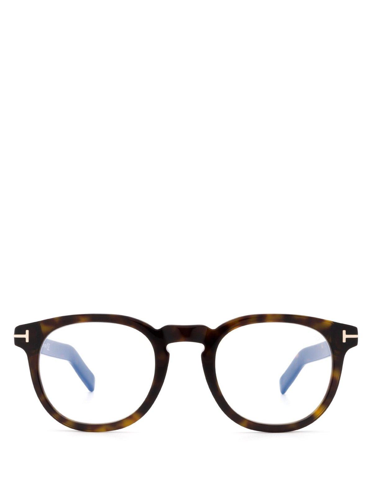 Tom Ford Round-frame Glasses In 48052 - Avana Scura