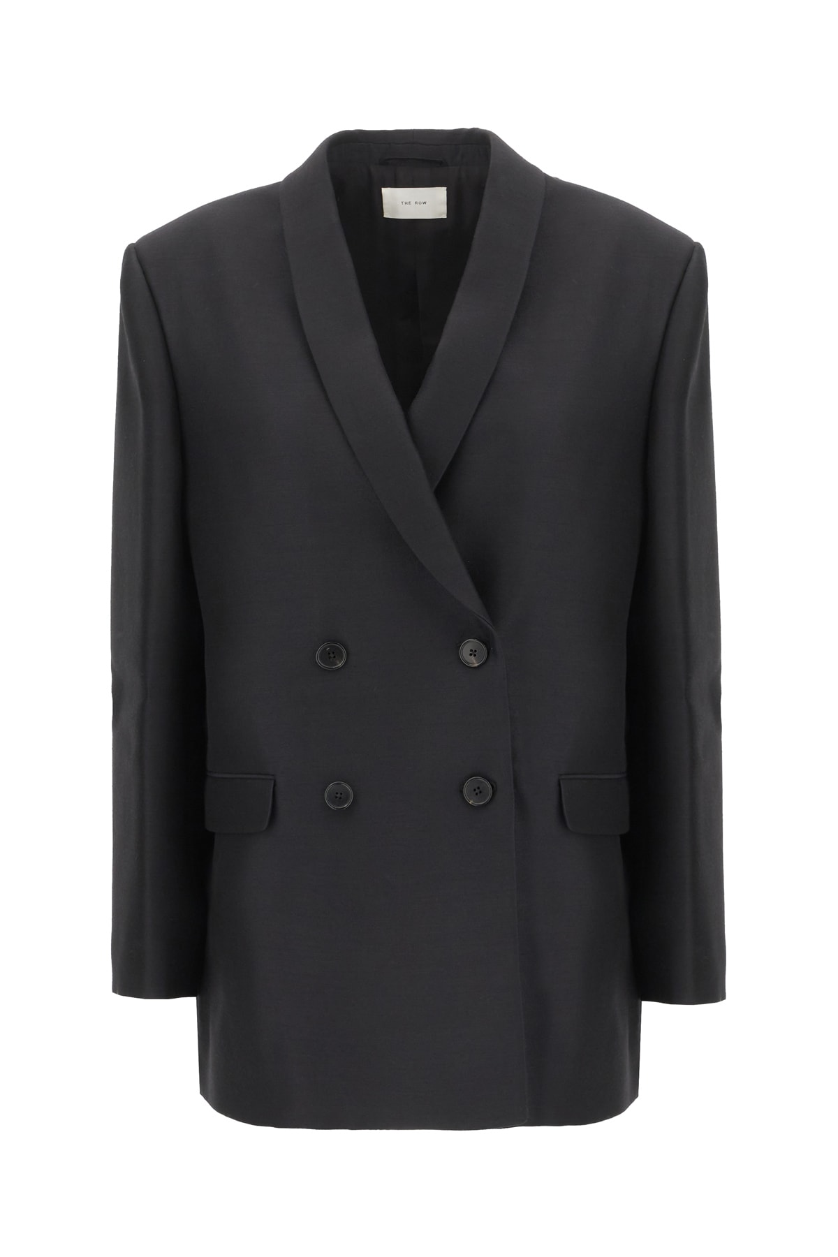 The Row Black Wool And Silk Oversize Blazer