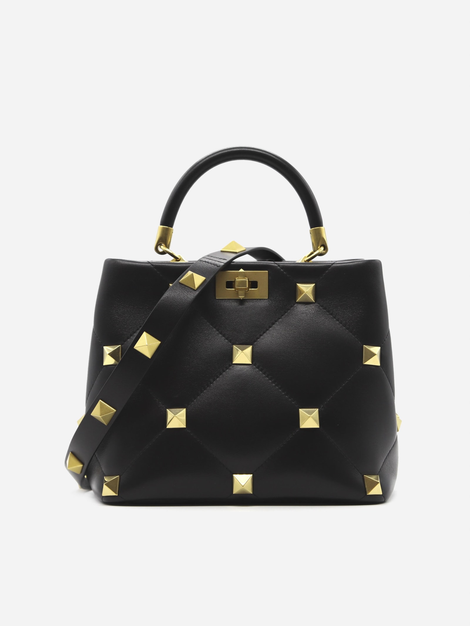 Valentino Garavani Roman Stud Handbag In Quilted Leather