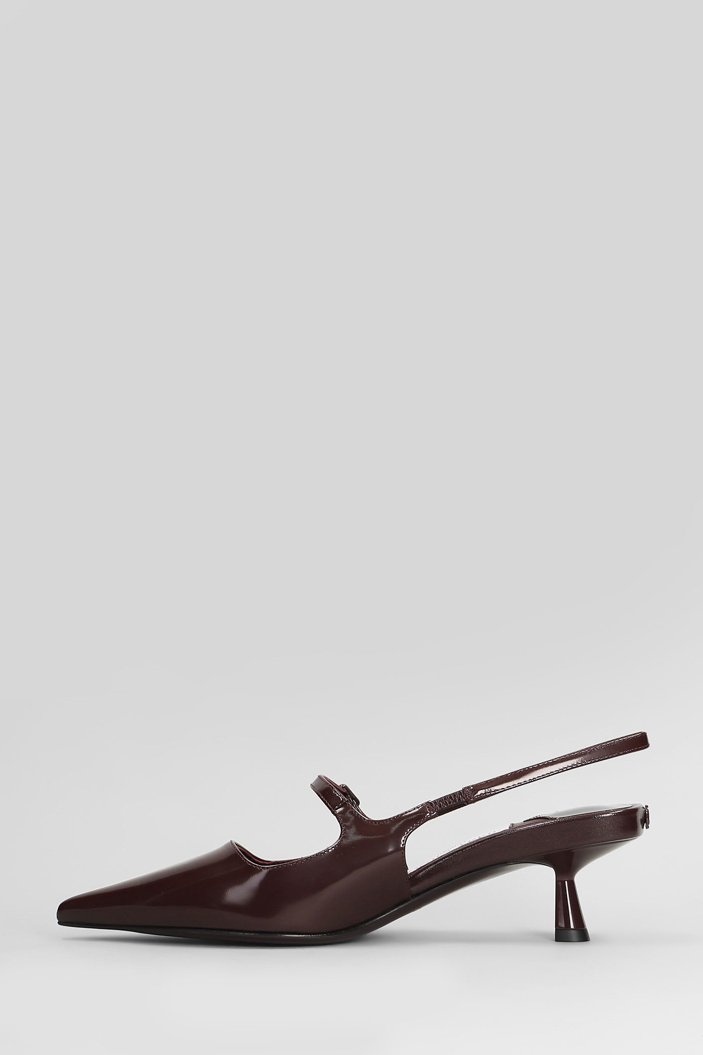 Jimmy Choo Didi 45 Slingback In Brushed Leather In Burgundy
