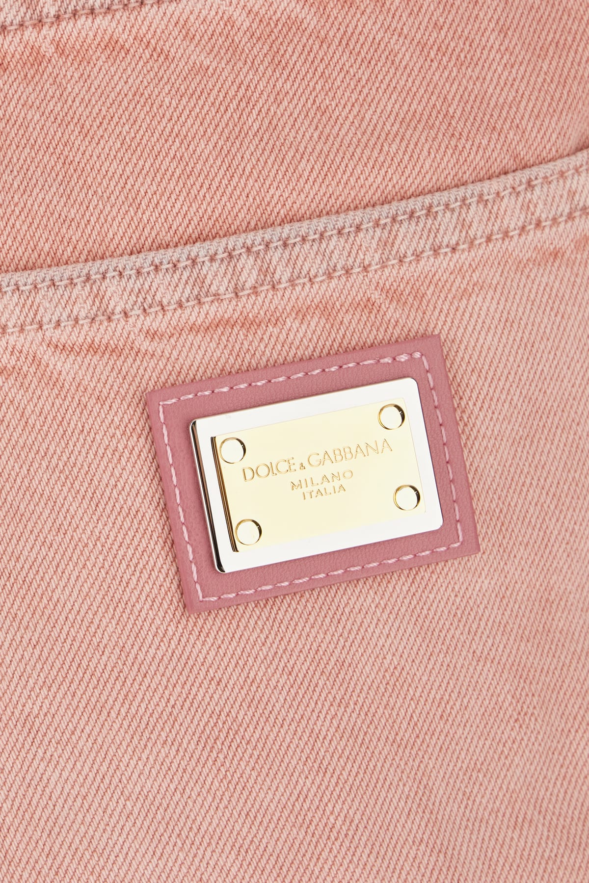 Dolce & Gabbana Pink Denim Shorts In Combined Colour