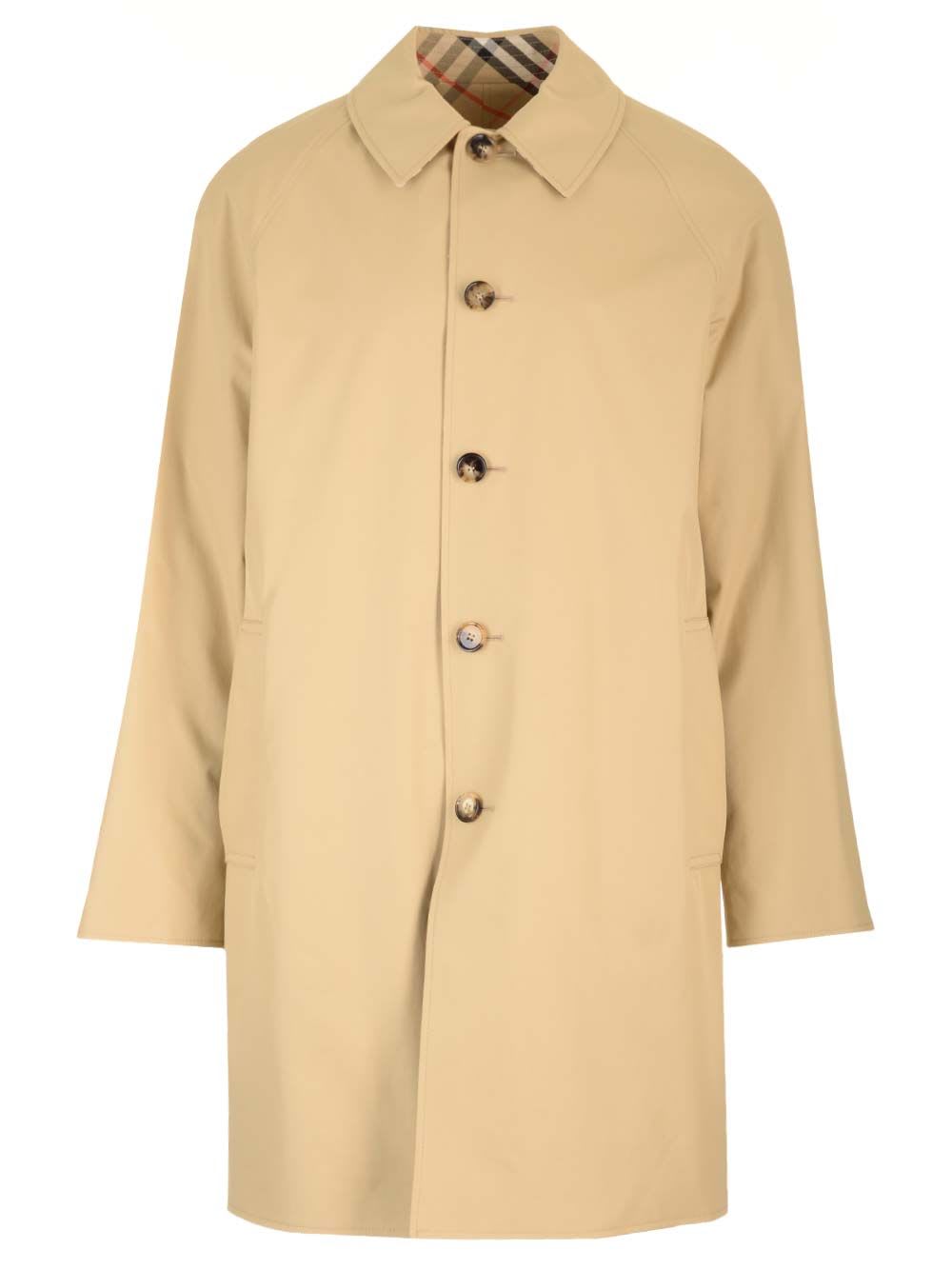 Shop Burberry Medium Car Coat In Beige