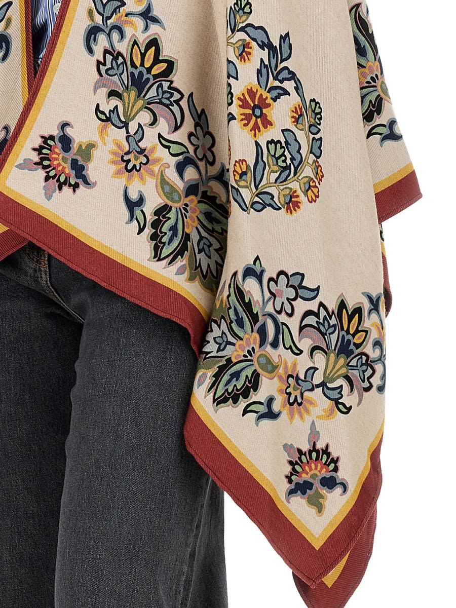 Shop Etro Floral Paisley Cape In Beige