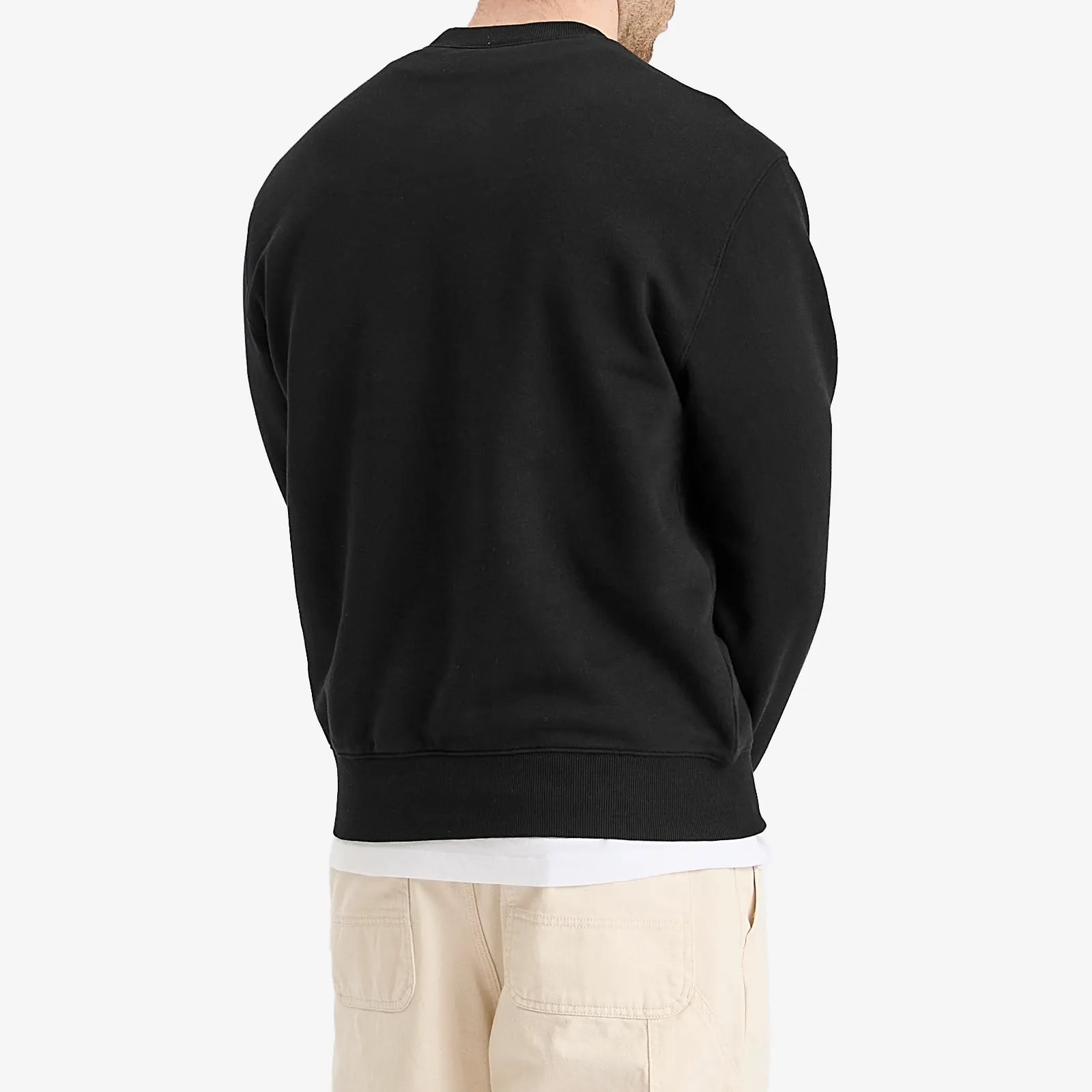 Carhartt Cotton Alumni Sweatshirt With Ribbed Cuffs And Hem In Black