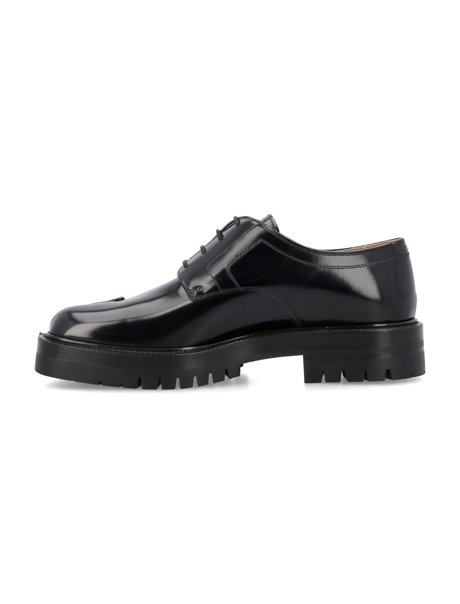 Maison Margiela Chunky Sole Lace-up Shoes With Glossy Finish In H8396