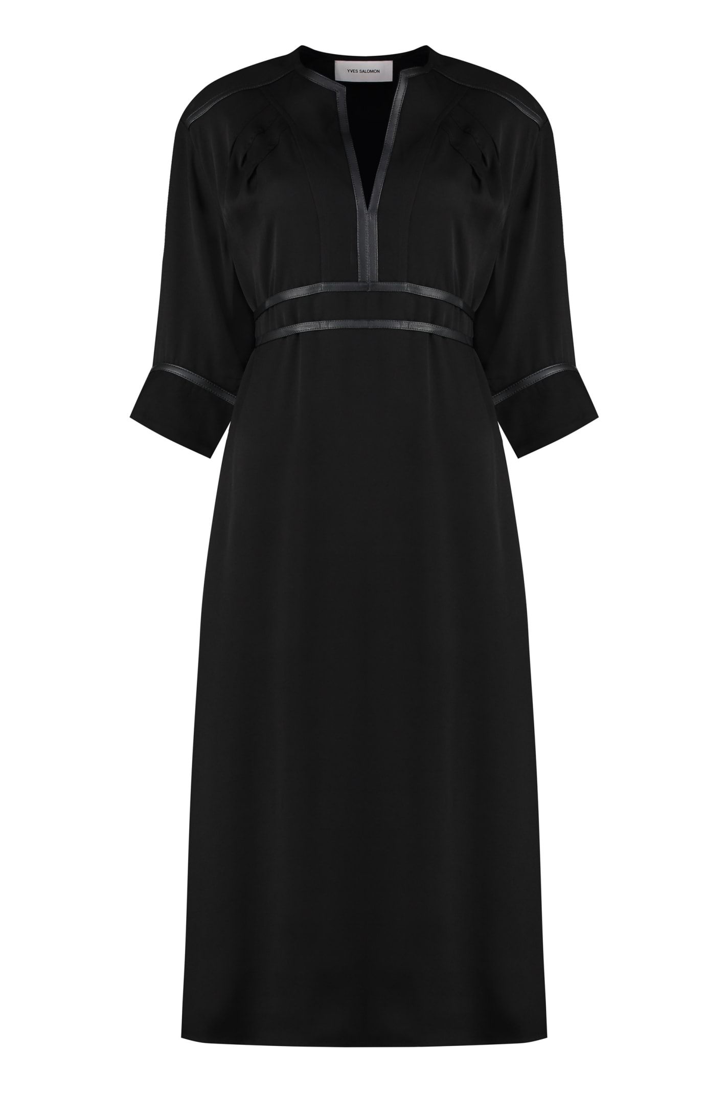 Shop Yves Salomon Viscose Dress In Black