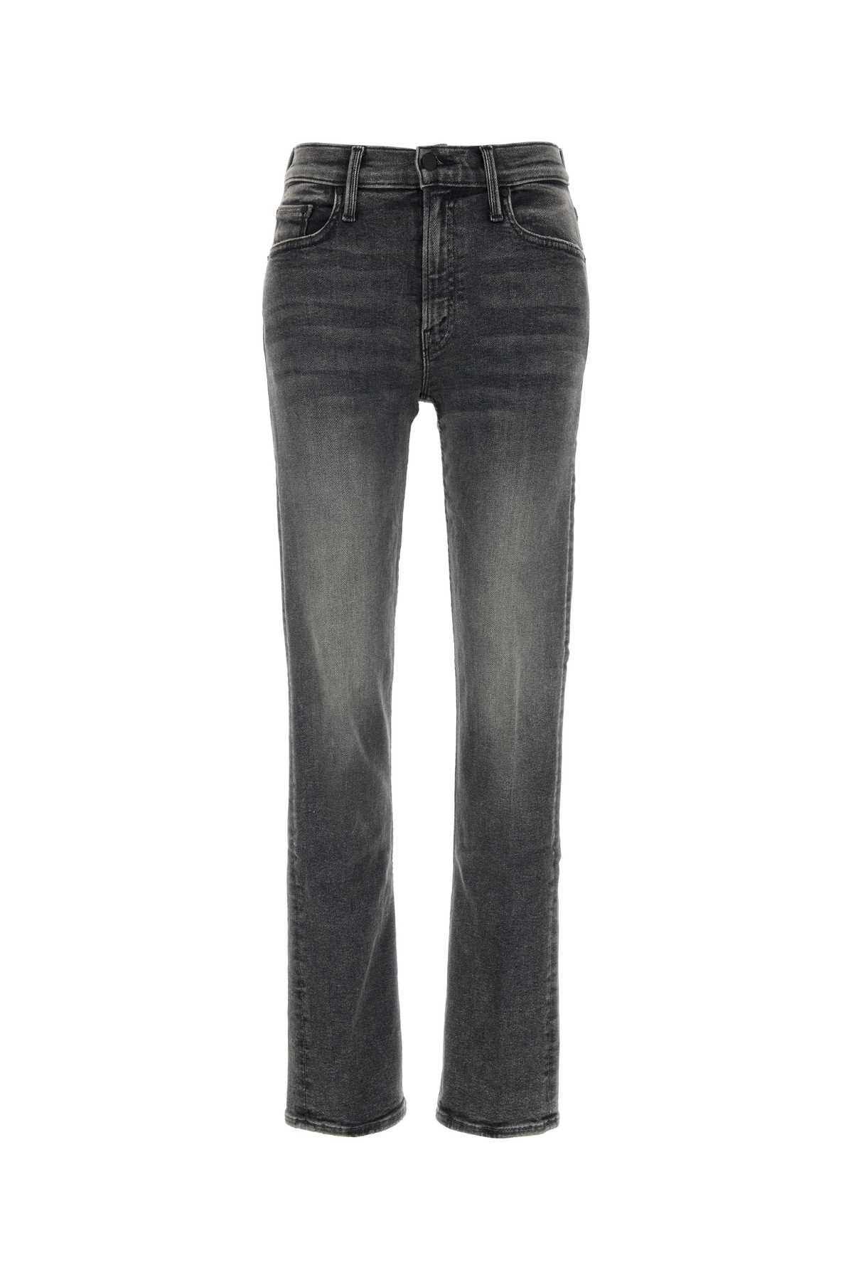 MOTHER BLACK STRETCH DENIM THE MID RISE RIDER SKIMP JEANS 