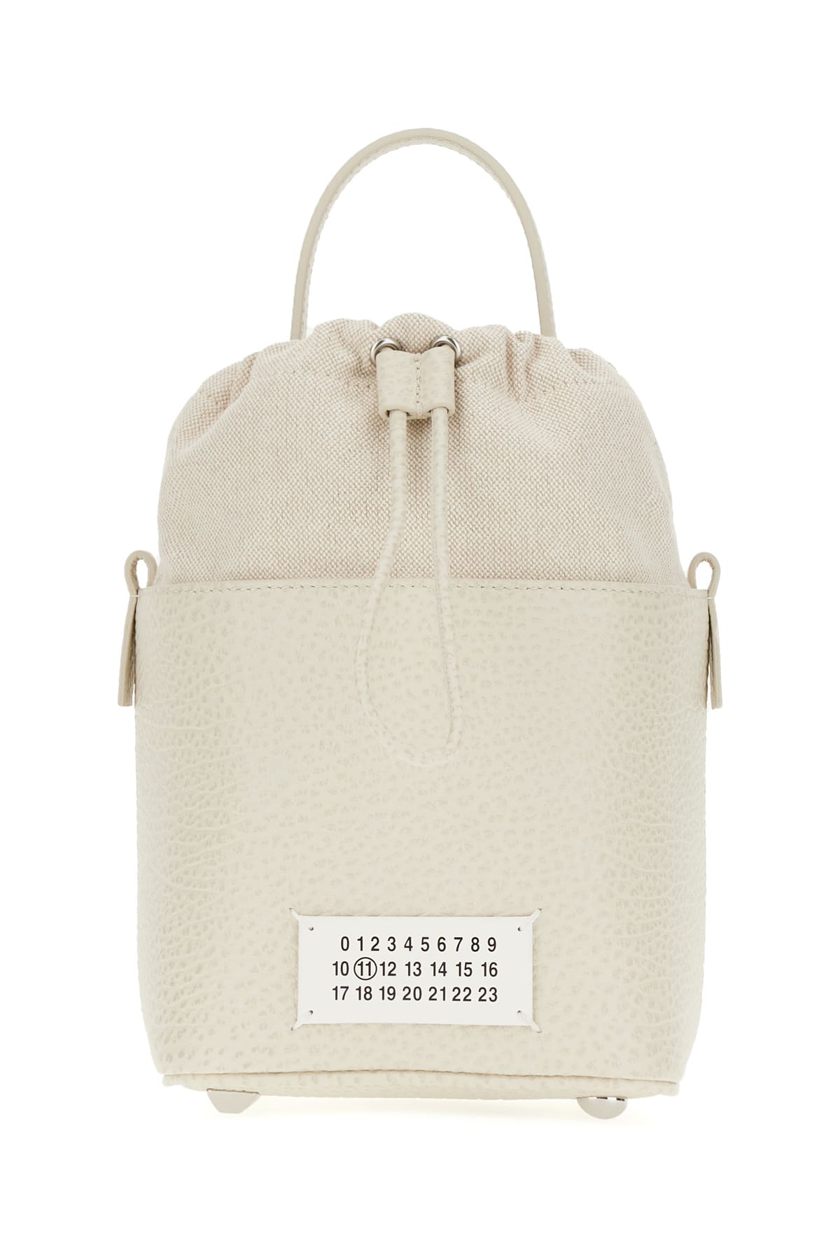 Maison Margiela Ivory Leather Small 5ac Bucket Bag In H9677