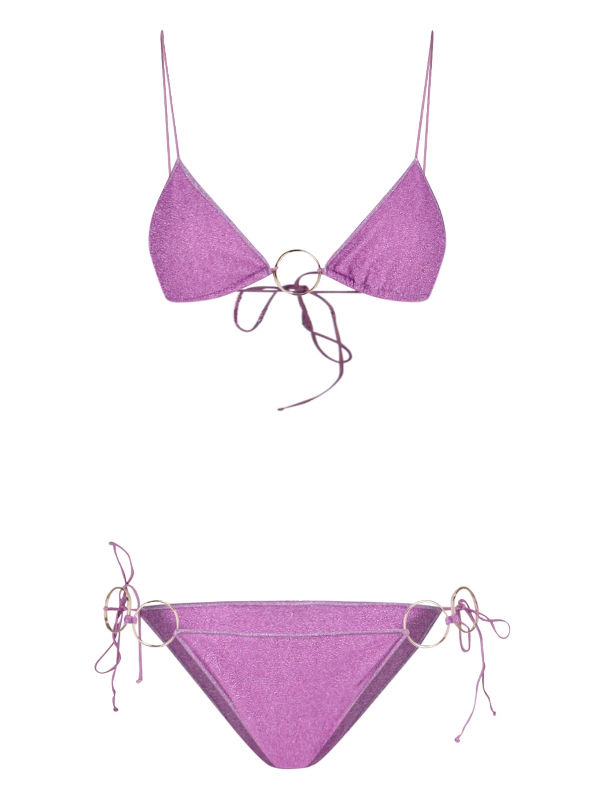 Shop Oseree Lumiere Ring Bikini Set In Purple