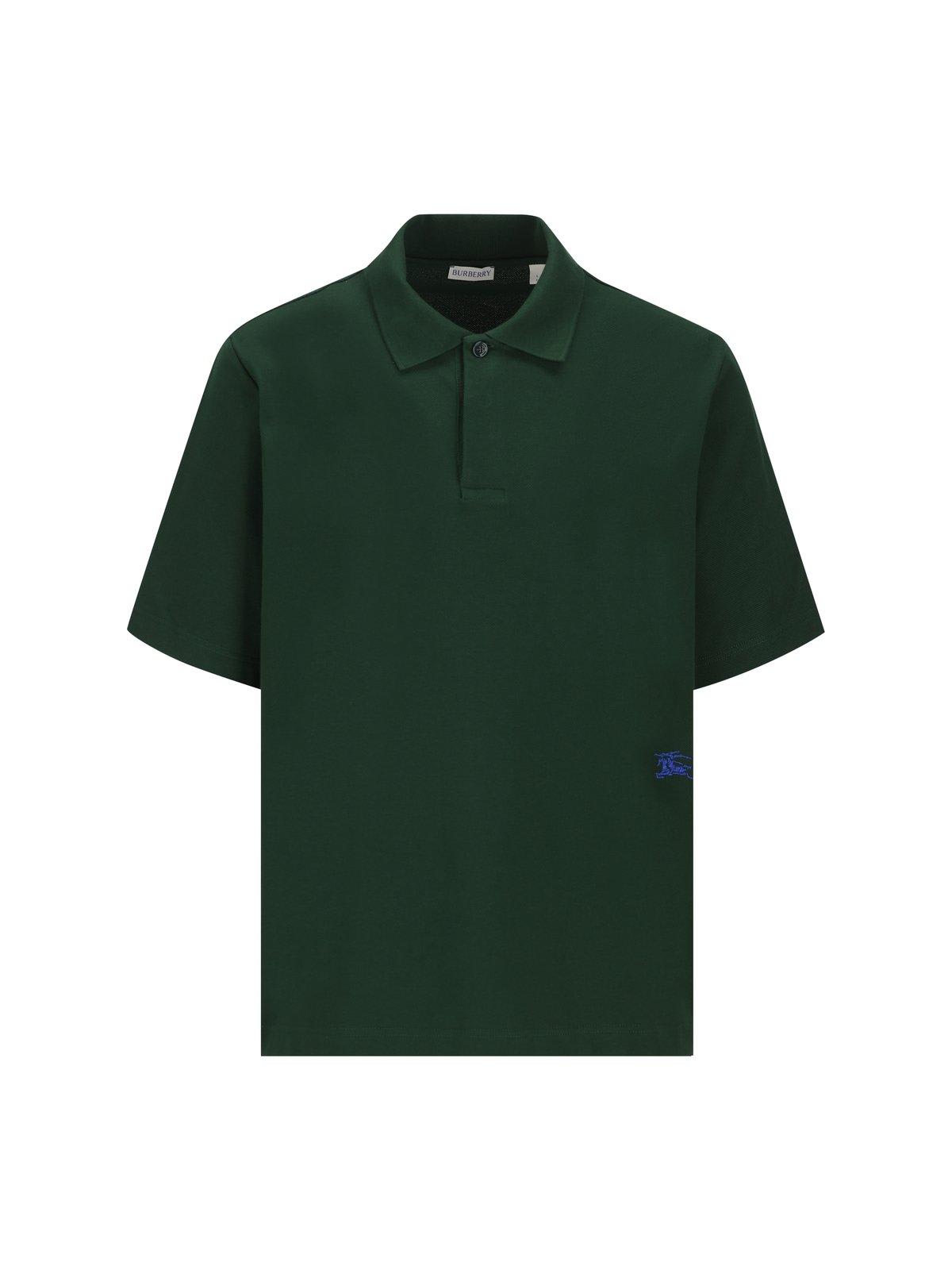 BURBERRY LOGO-EMBROIDERED SHORT SLEEVED POLO SHIRT