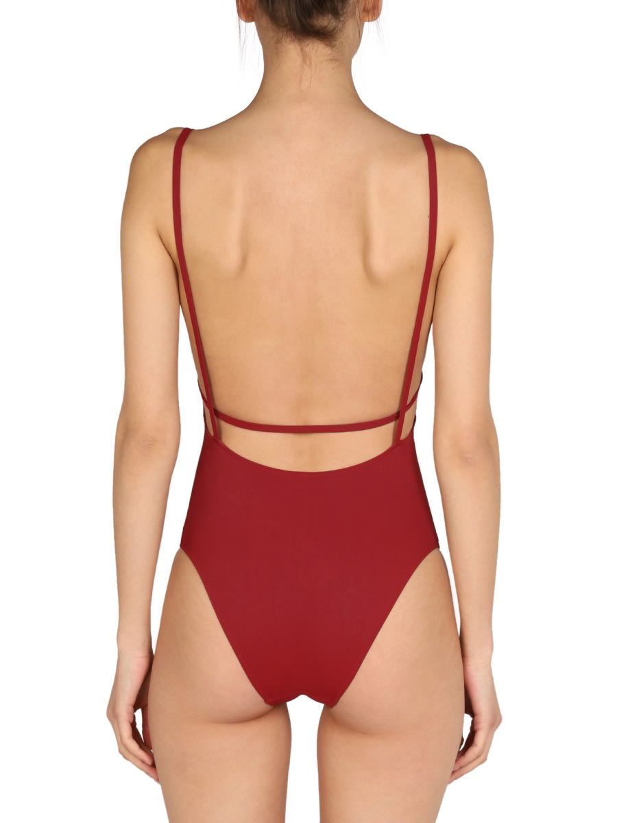 Lido One Piece Swimsuit "three" In Bordeaux