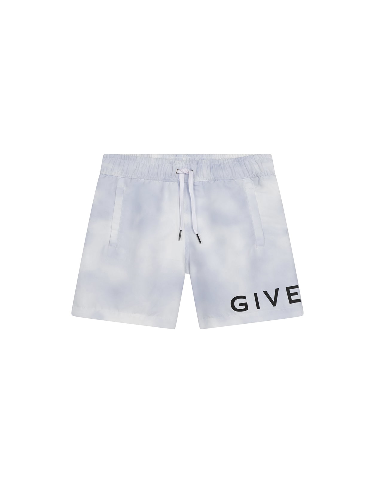 GIVENCHY SHADED SWIM SHORTS WITH LETTERING AND 4G LOGO