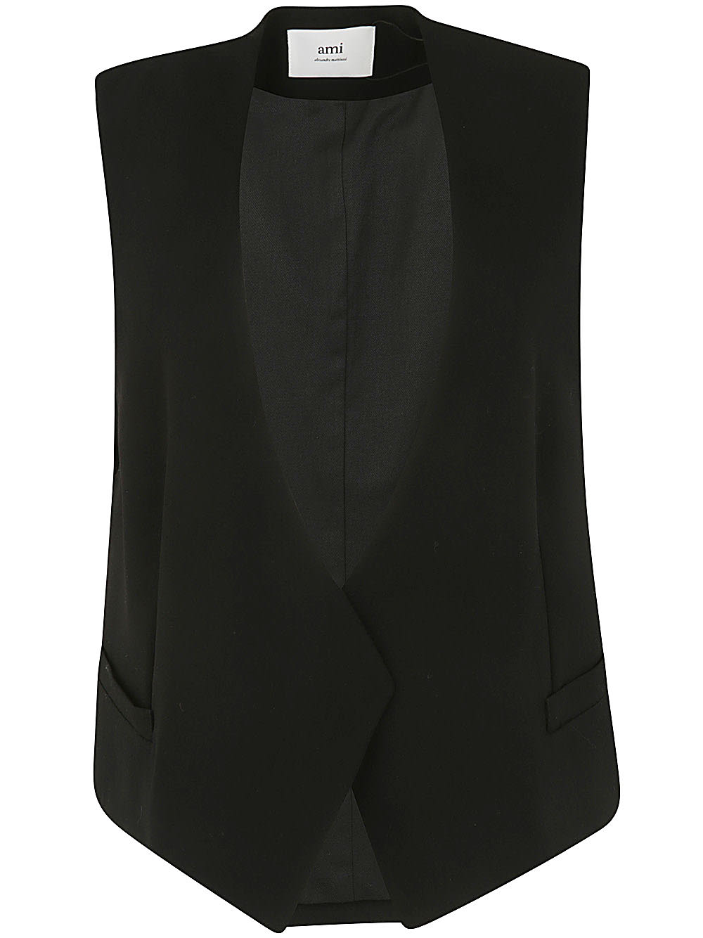 Shop Ami Alexandre Mattiussi Sleeveless Jacket In Black