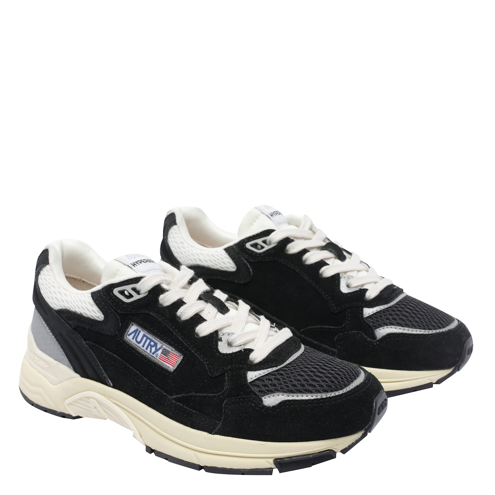 Autry Hyperway Sneakers With Front Lacing And Logo Details In Black